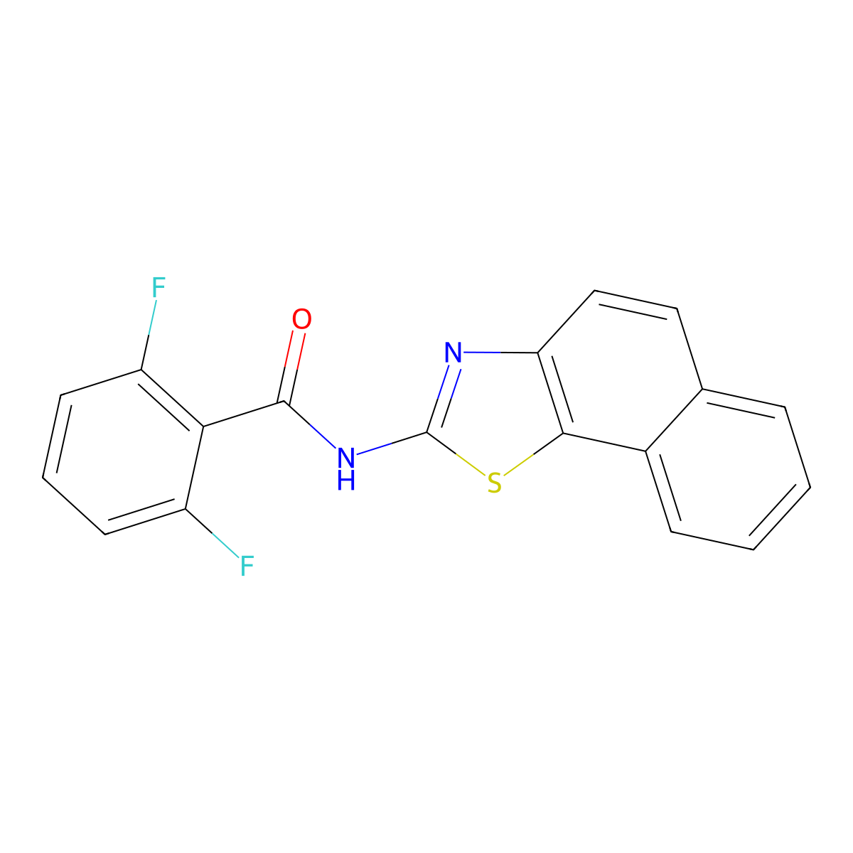 N-benzo[g][1,3]benzothiazol-2-yl-2,6-difluorobenzamide molecular structure, CAS 476277-43-7