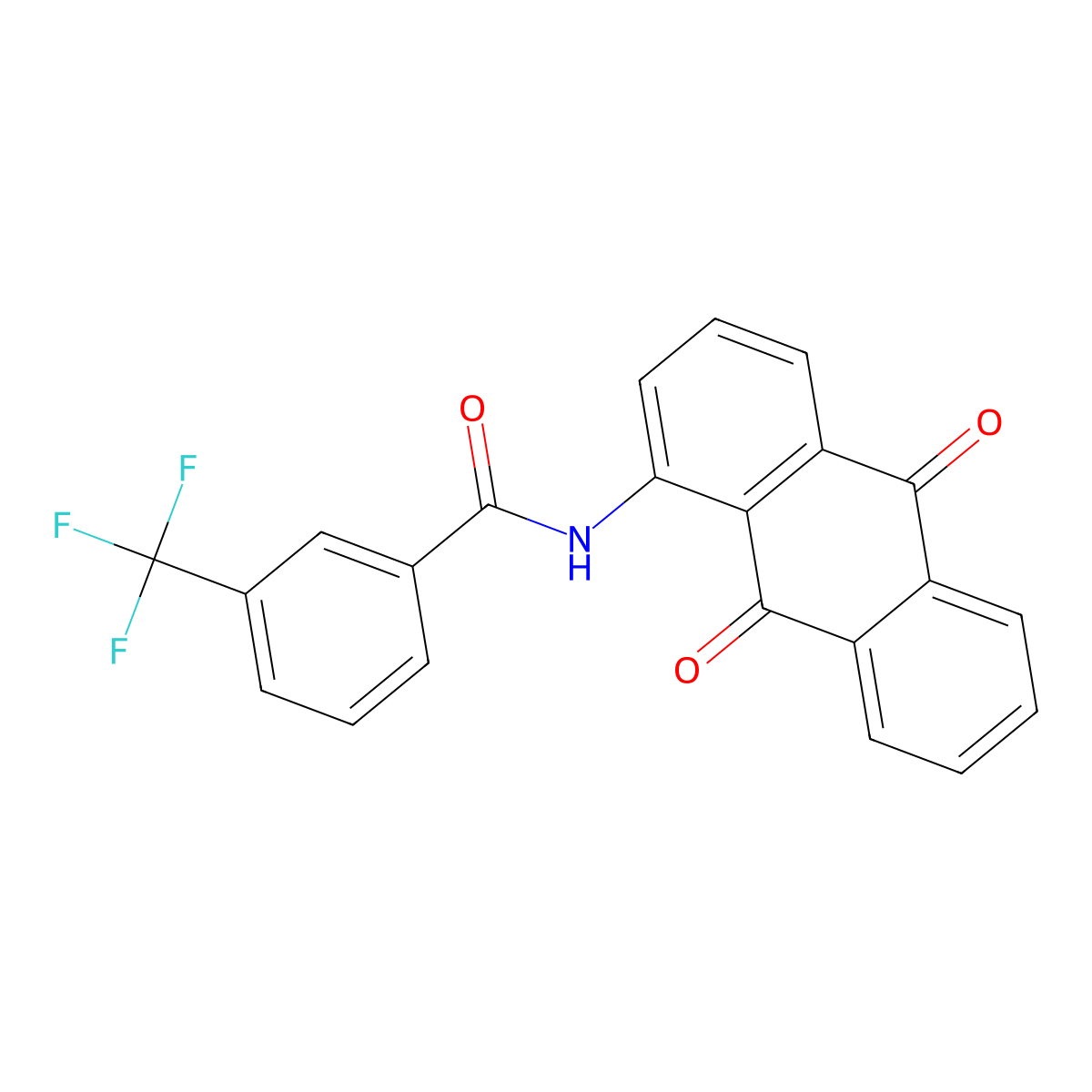 N-(9,10-dioxoanthracen-1-yl)-3-(trifluoromethyl)benzamide molecular structure, CAS 476279-15-9