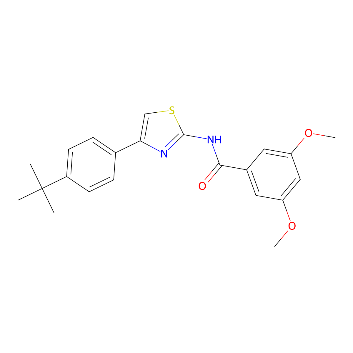 N-[4-(4-tert-butylphenyl)-1,3-thiazol-2-yl]-3,5-dimethoxybenzamide molecular structure, CAS 476280-50-9