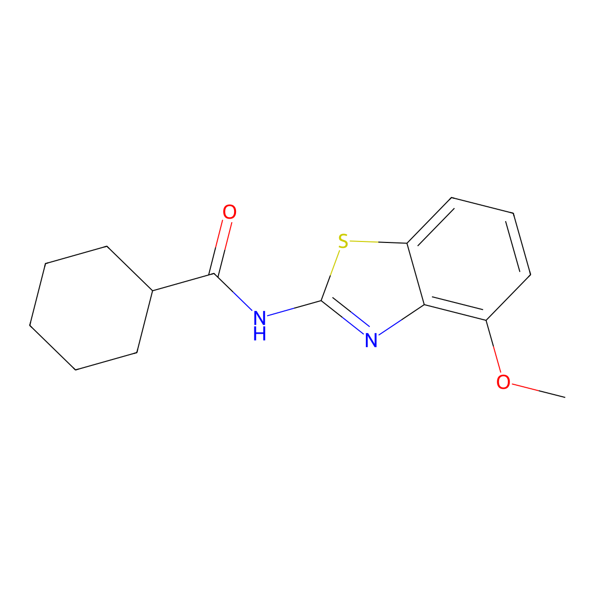 N-(4-methoxy-1,3-benzothiazol-2-yl)cyclohexanecarboxamide molecular structure, CAS 476280-89-4