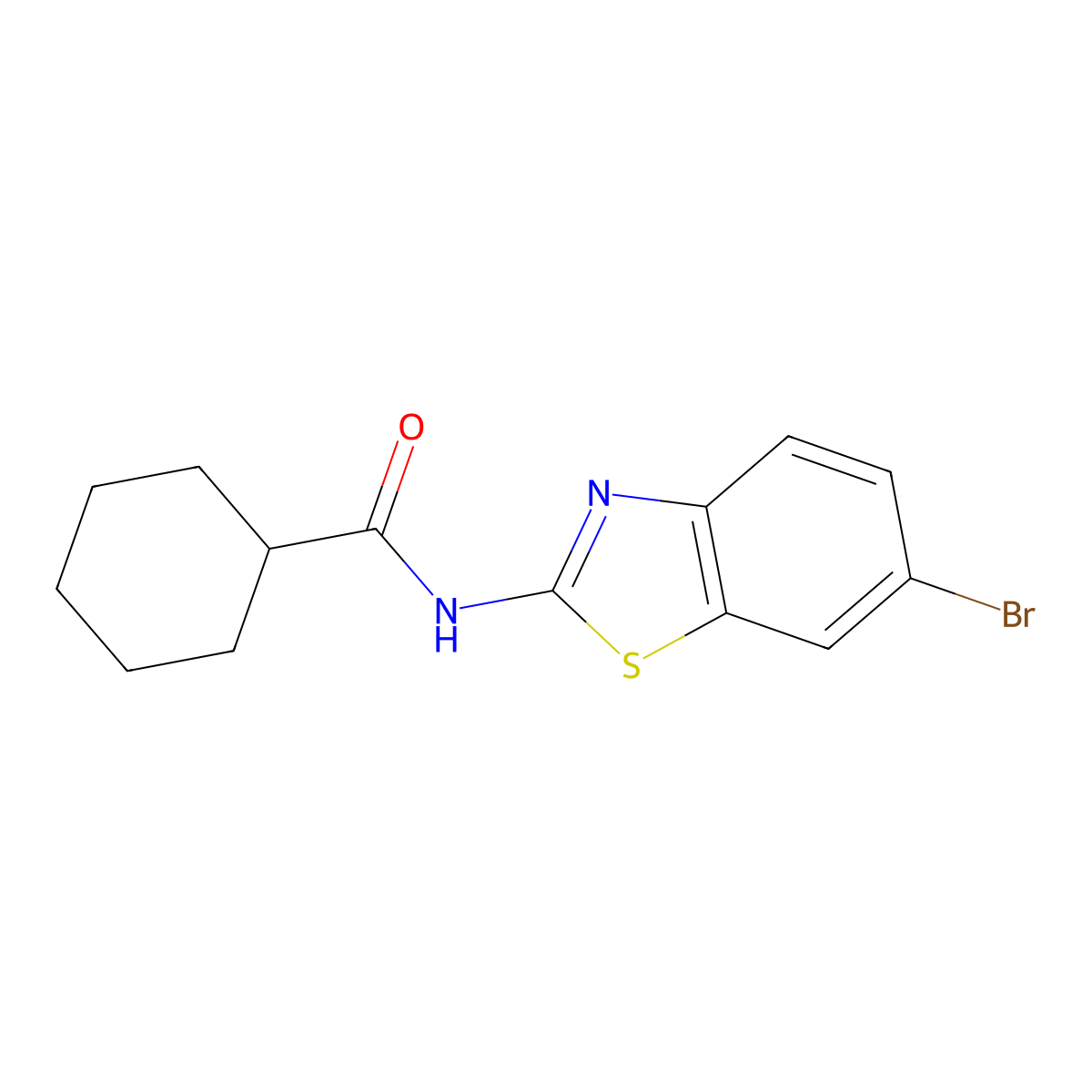 N-(6-bromobenzo[d]thiazol-2-yl)cyclohexanecarboxamide molecular structure, CAS 476280-90-7