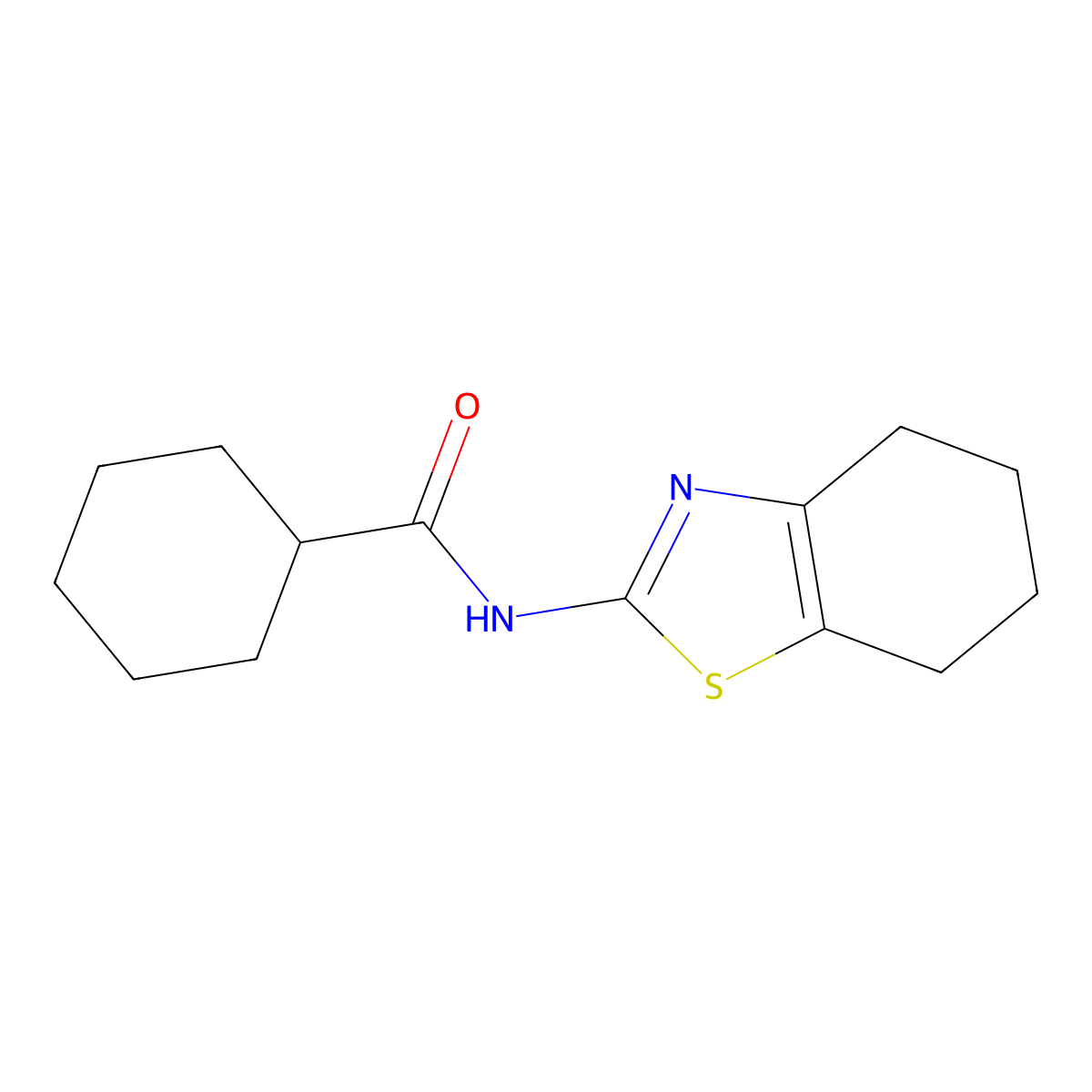 N-(4,5,6,7-tetrahydro-1,3-benzothiazol-2-yl)cyclohexanecarboxamide molecular structure, CAS 476280-92-9