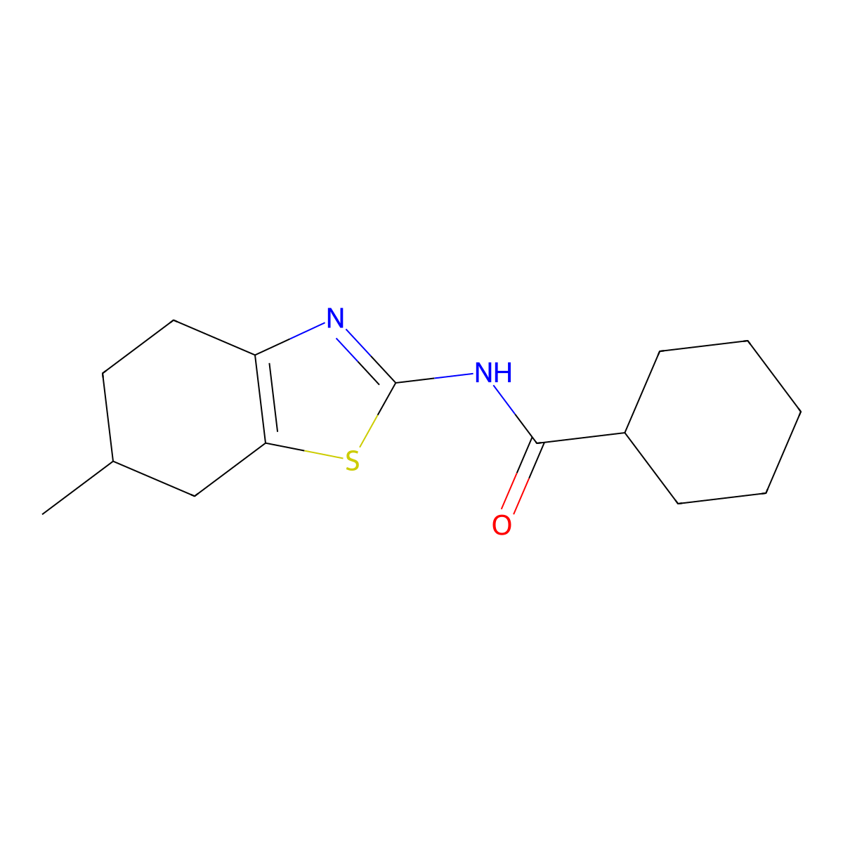N-(6-methyl-4,5,6,7-tetrahydro-1,3-benzothiazol-2-yl)cyclohexanecarboxamide molecular structure, CAS 476280-93-0