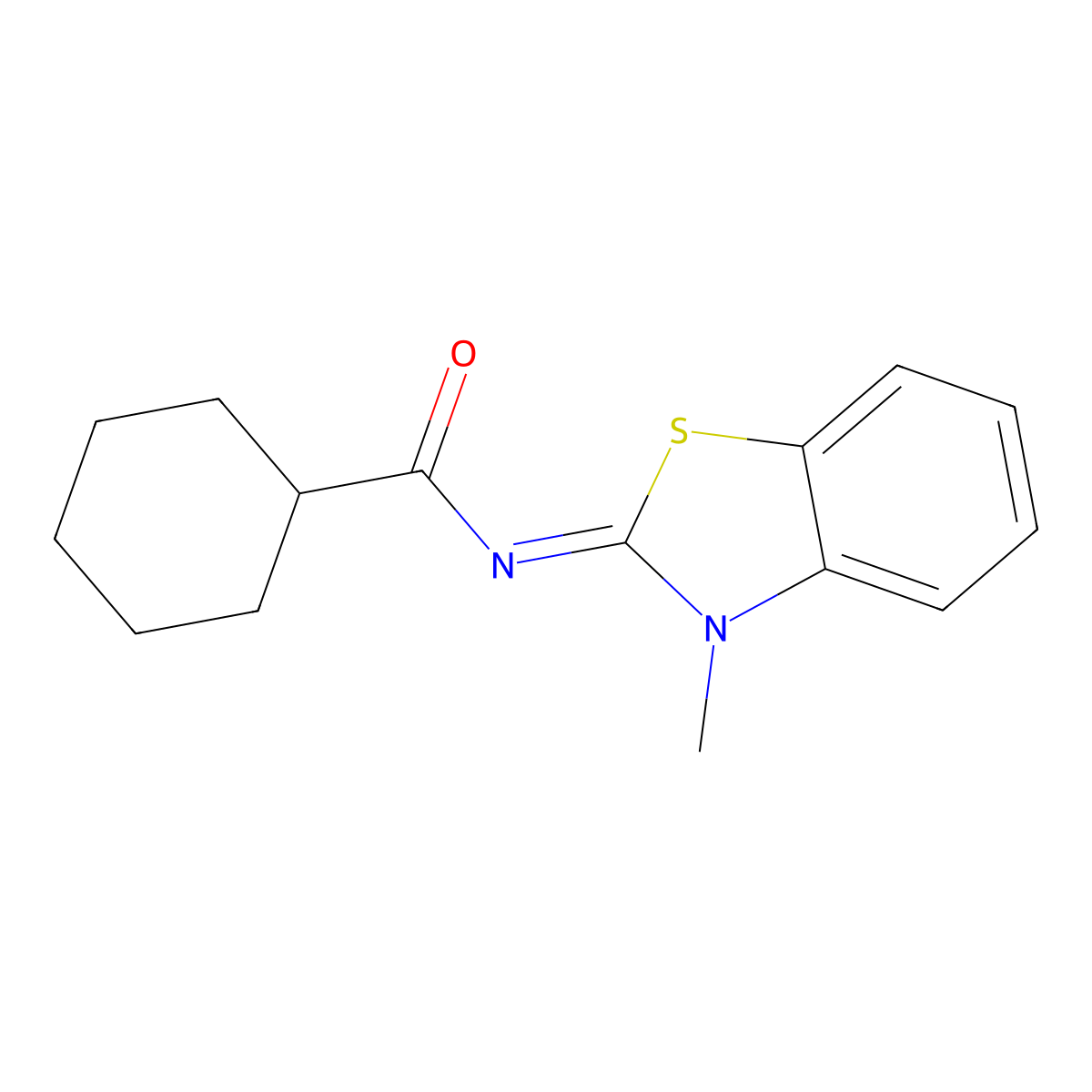 (E)-N-(3-methylbenzo[d]thiazol-2(3H)-ylidene)cyclohexanecarboxamide molecular structure, CAS 476280-94-1