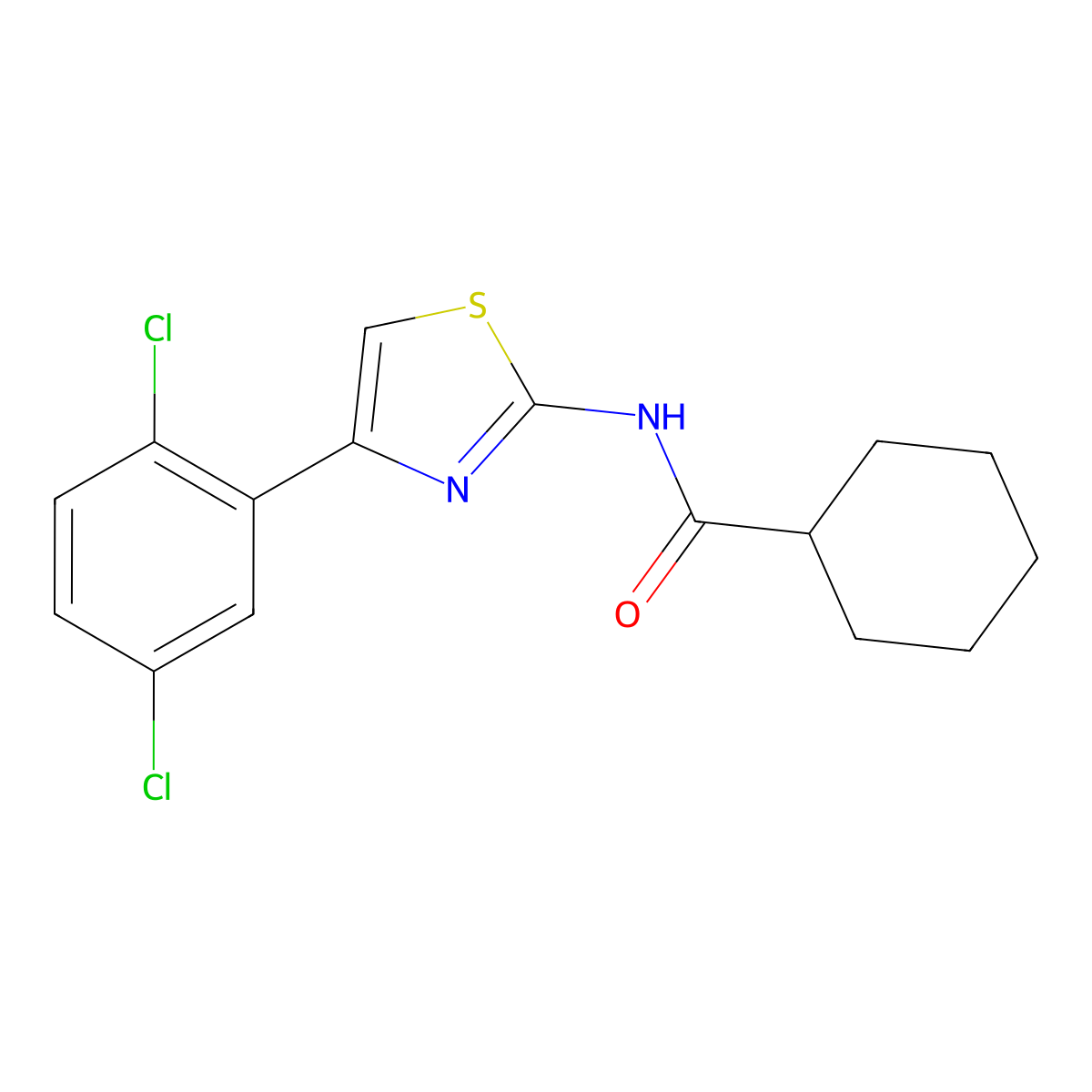 N-[4-(2,5-dichlorophenyl)-1,3-thiazol-2-yl]cyclohexanecarboxamide molecular structure, CAS 476280-99-6