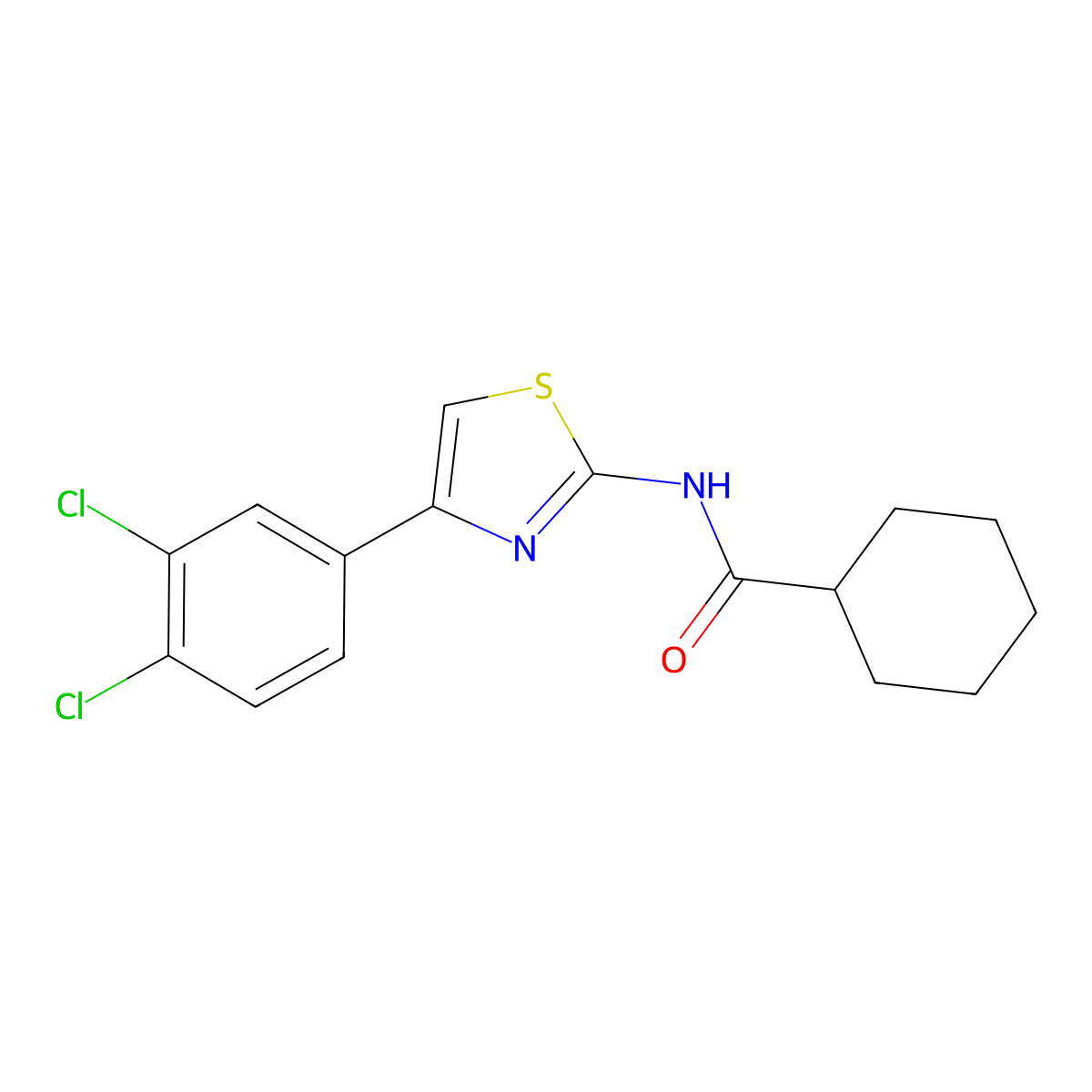 N-[4-(3,4-dichlorophenyl)-1,3-thiazol-2-yl]cyclohexanecarboxamide molecular structure, CAS 476281-06-8