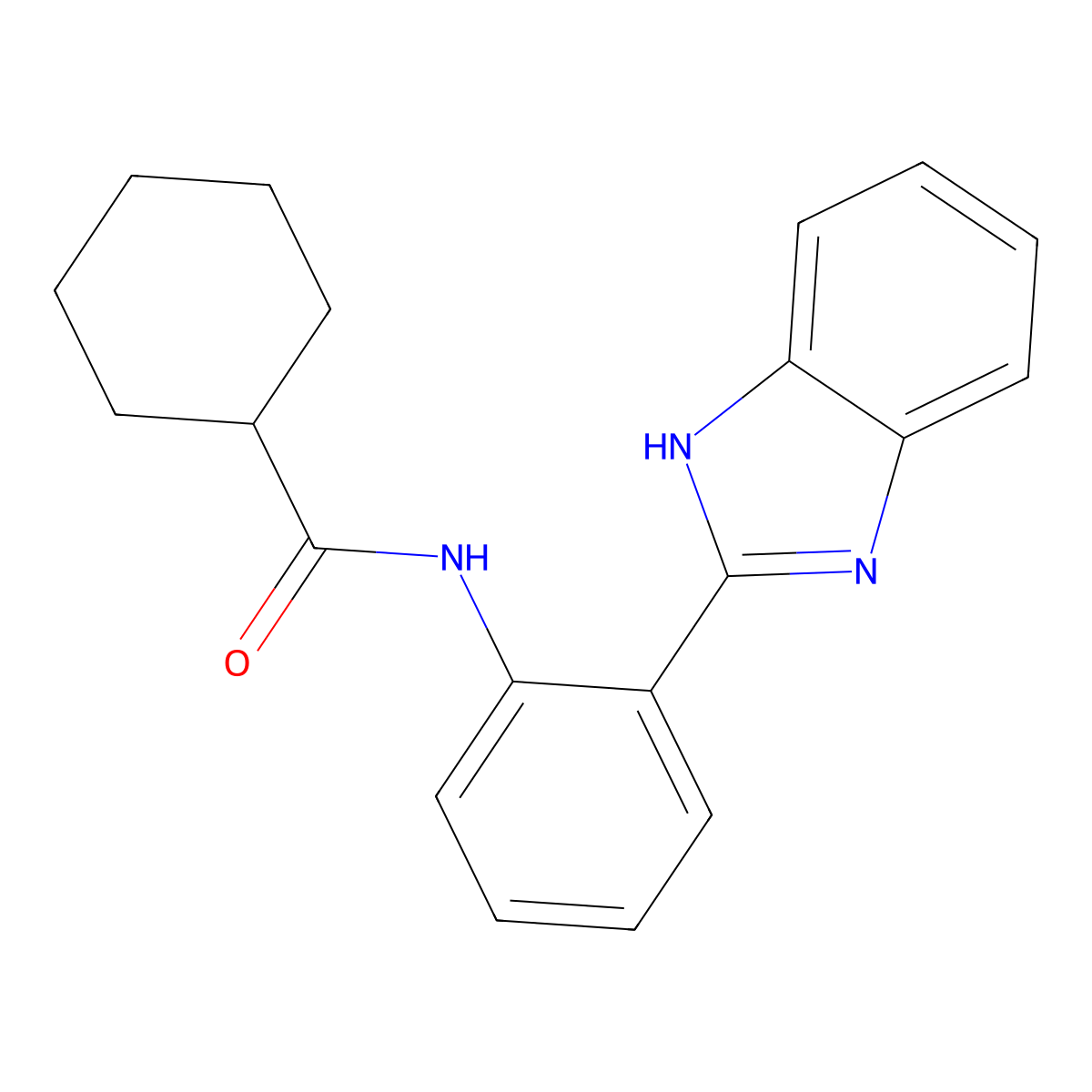 N-[2-(1H-benzimidazol-2-yl)phenyl]cyclohexanecarboxamide molecular structure, CAS 476281-09-1