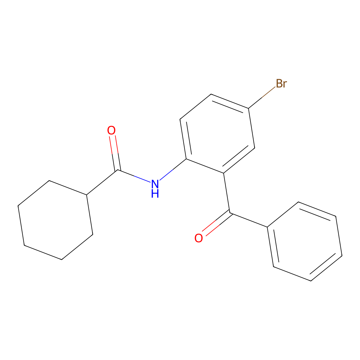 N-(2-benzoyl-4-bromophenyl)cyclohexanecarboxamide molecular structure, CAS 476281-10-4