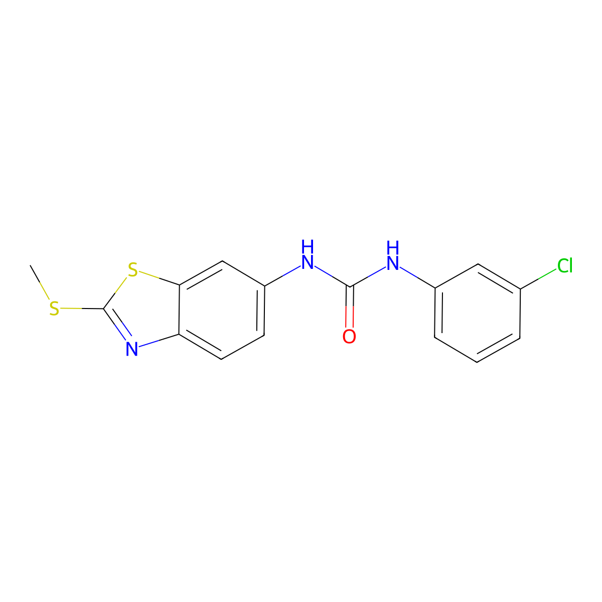 1-(3-Chlorophenyl)-3-(2-(methylthio)benzo[d]thiazol-6-yl)urea molecular structure, CAS 476281-27-3