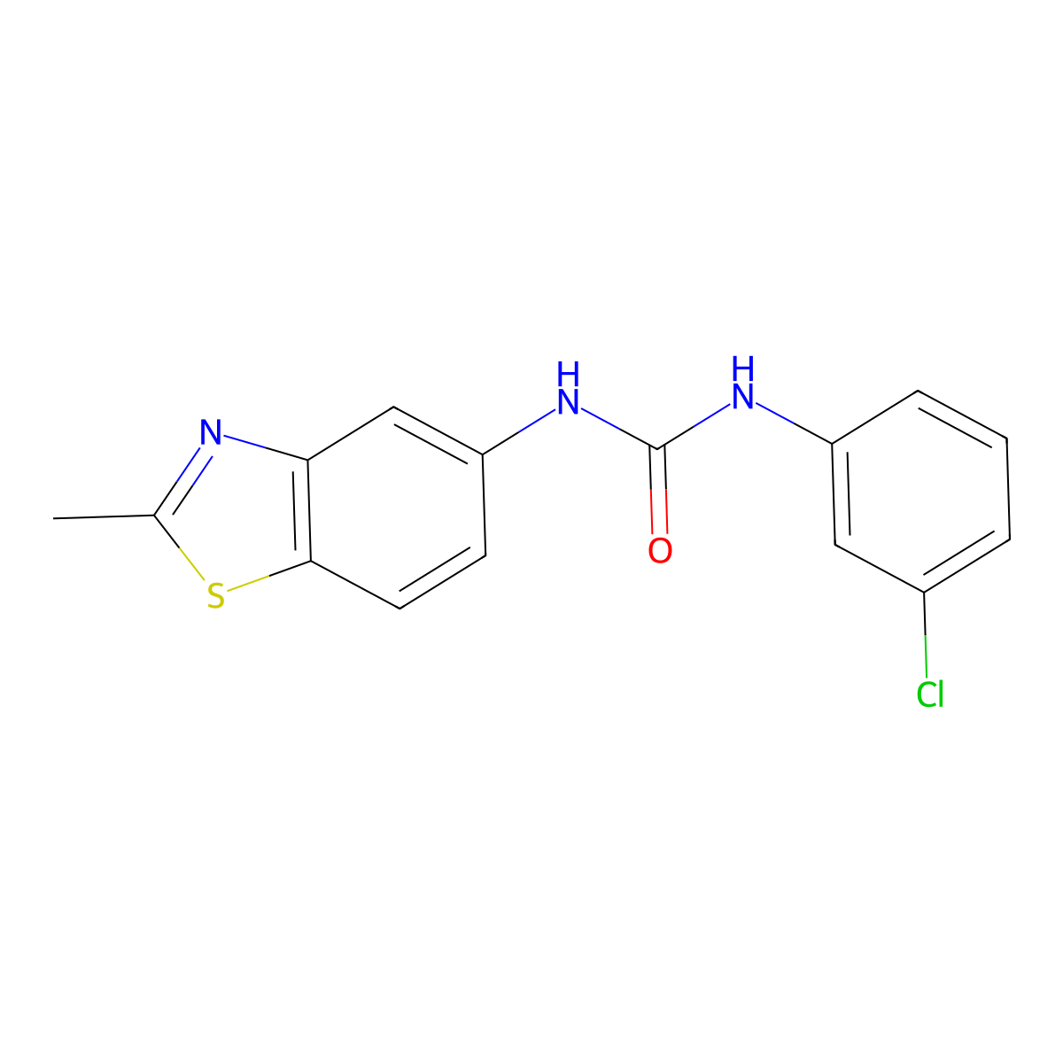 1-(3-Chlorophenyl)-3-(2-methyl-1,3-benzothiazol-5-yl)urea molecular structure, CAS 476281-28-4