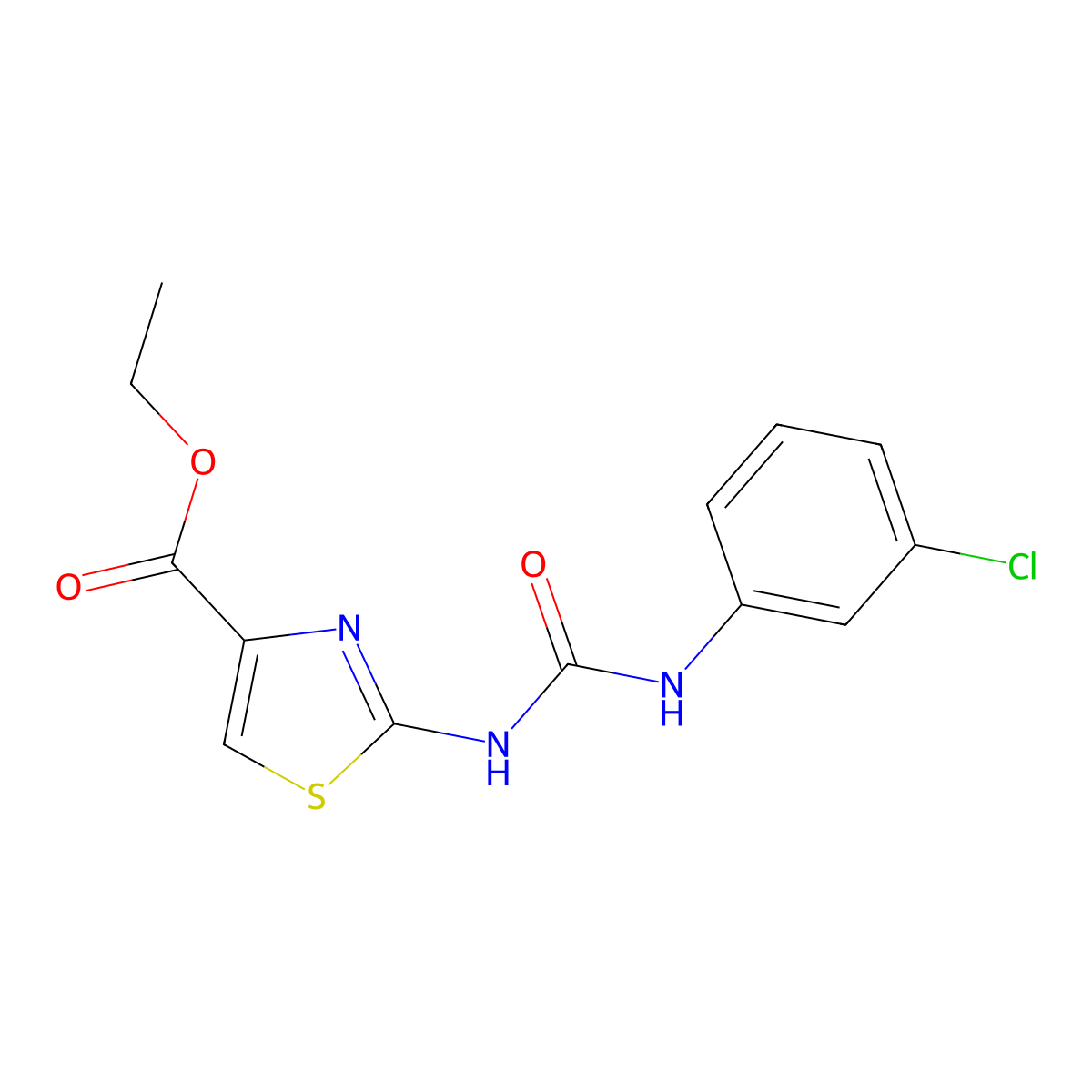 Ethyl 2-(3-(3-chlorophenyl)ureido)thiazole-4-carboxylate molecular structure, CAS 476281-49-9