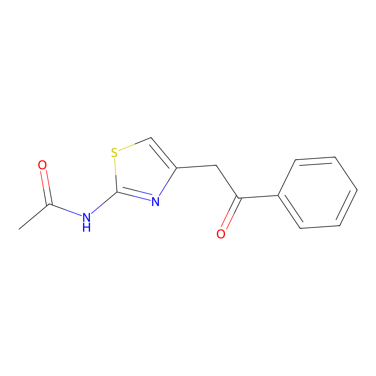 N-(4-phenacyl-1,3-thiazol-2-yl)acetamide molecular structure, CAS 476281-90-0