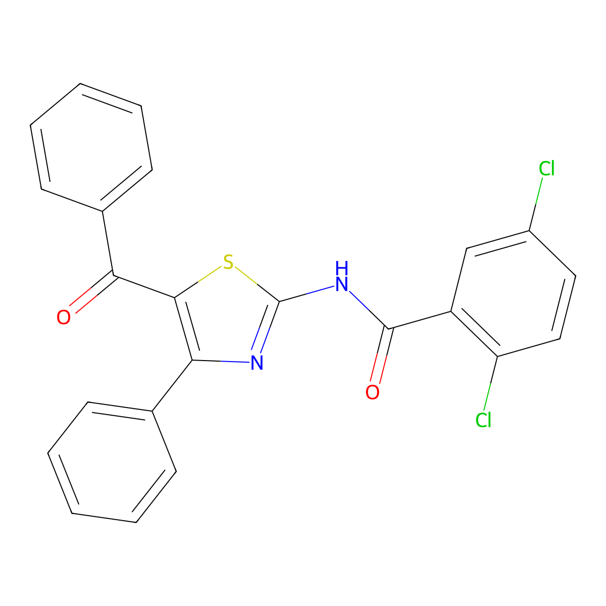 N-(5-benzoyl-4-phenyl-1,3-thiazol-2-yl)-2,5-dichlorobenzamide molecular structure, CAS 476282-23-2