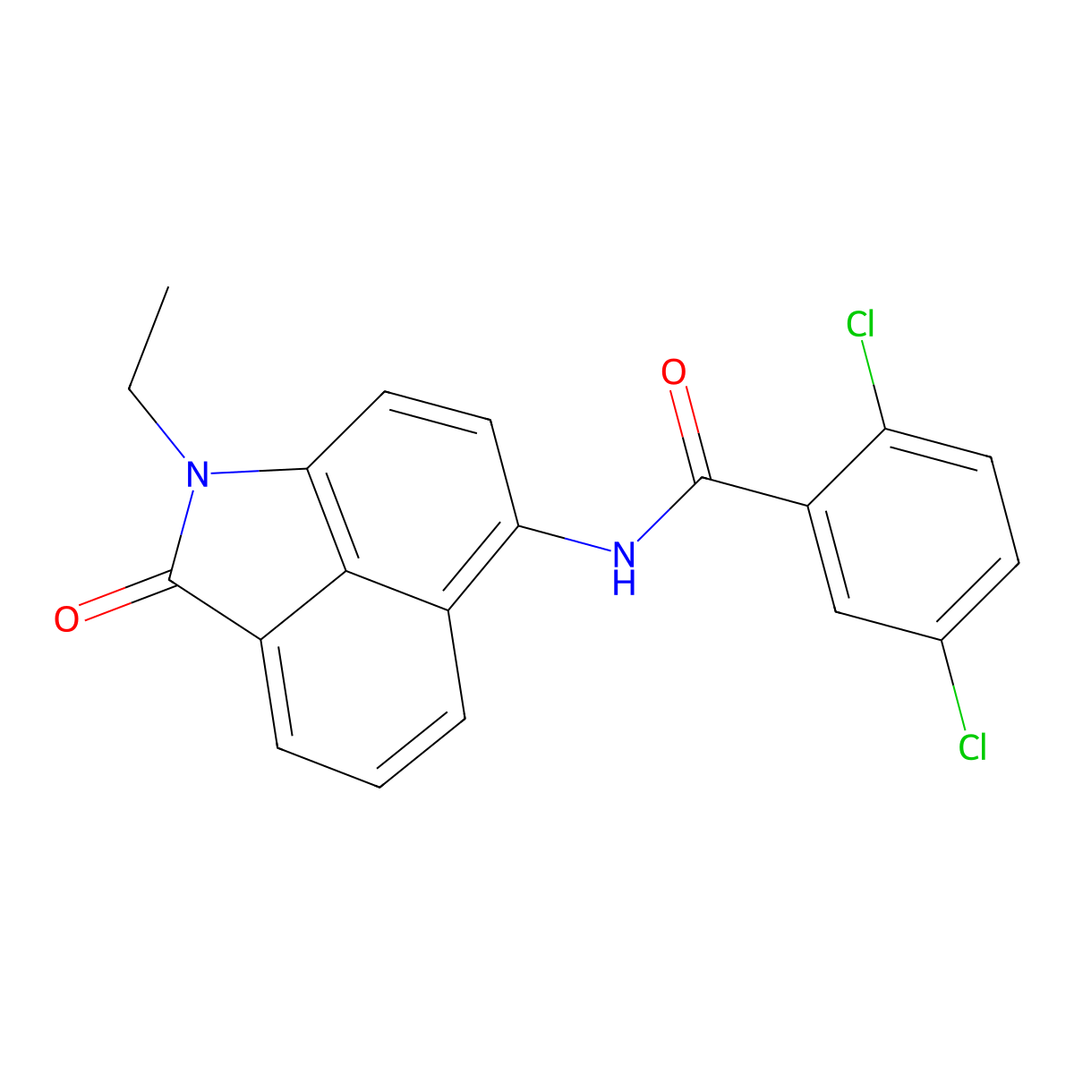 2,5-dichloro-N-(1-ethyl-2-oxo-1,2-dihydrobenzo[cd]indol-6-yl)benzamide molecular structure, CAS 476282-36-7