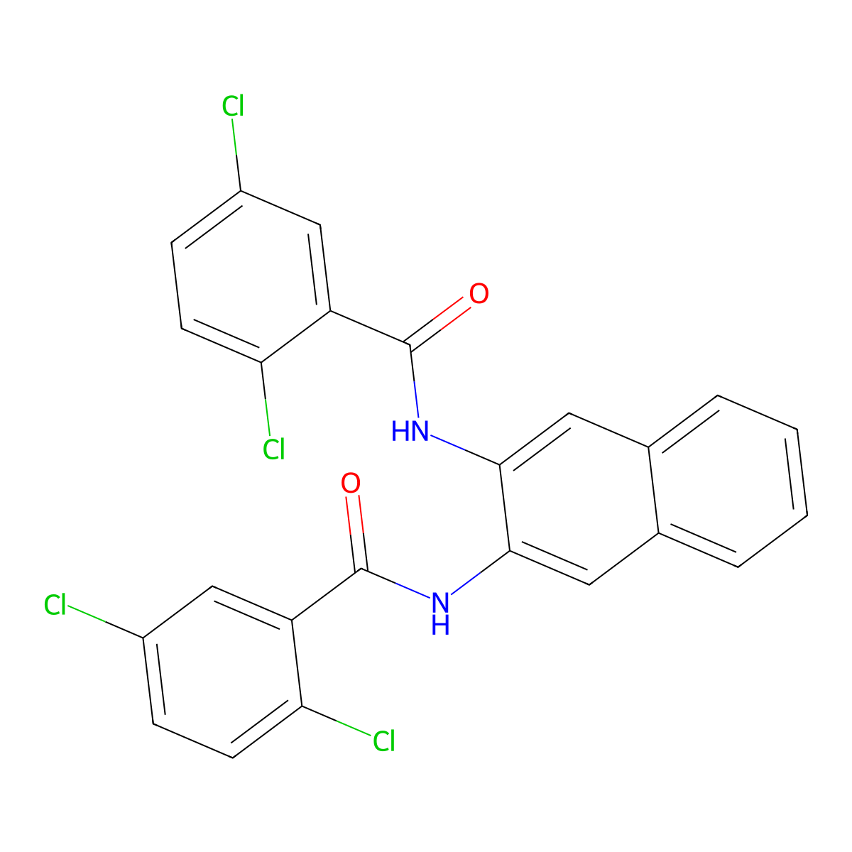 2,5-dichloro-N-[3-[(2,5-dichlorobenzoyl)amino]naphthalen-2-yl]benzamide molecular structure, CAS 476282-43-6