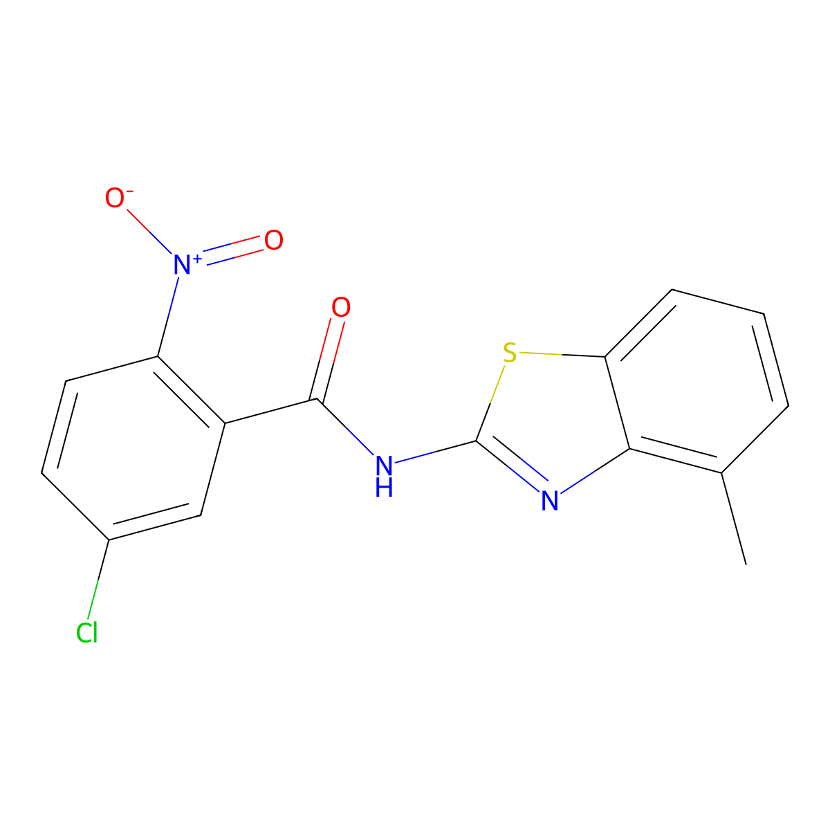 5-chloro-N-(4-methyl-1,3-benzothiazol-2-yl)-2-nitrobenzamide molecular structure, CAS 476282-56-1