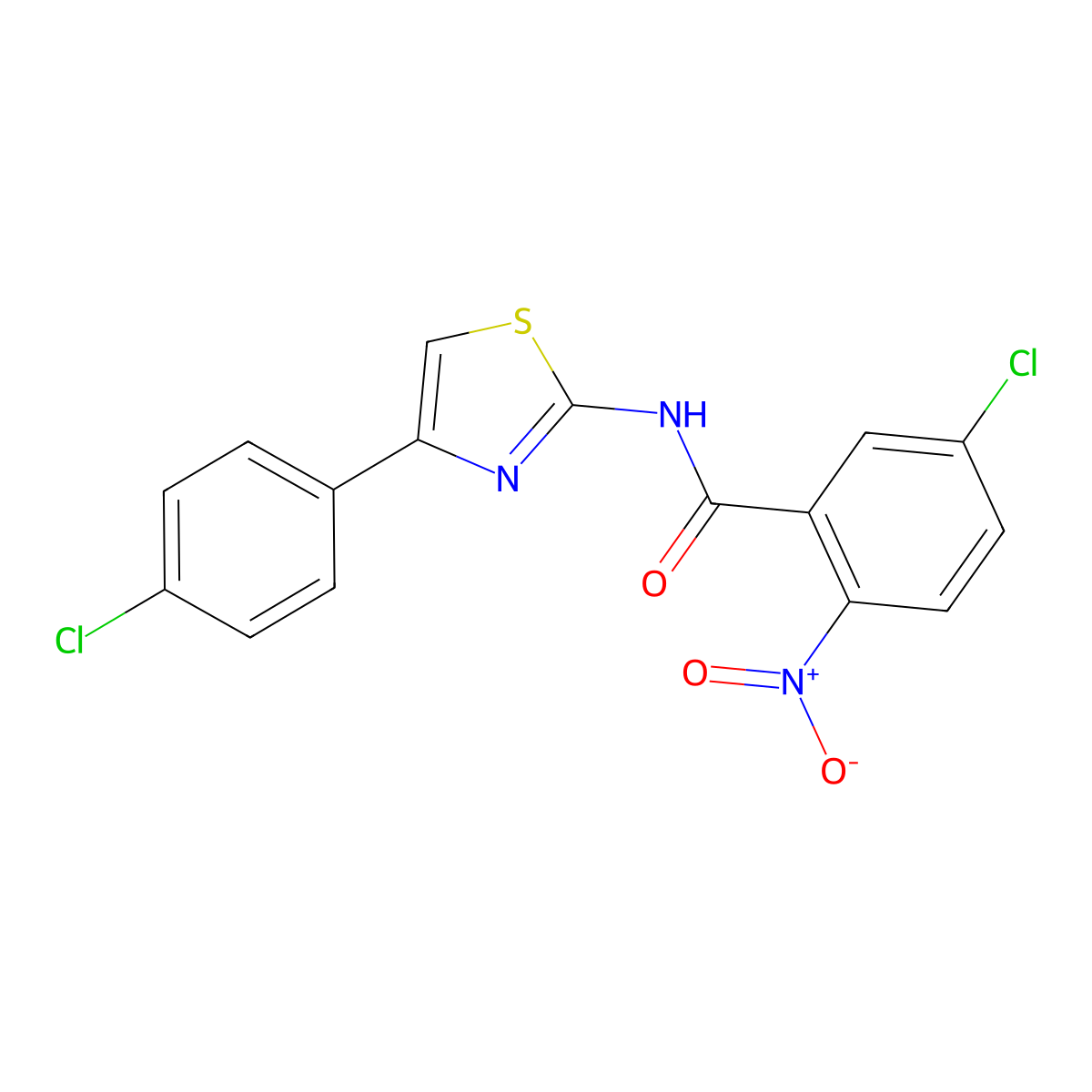 5-chloro-N-[4-(4-chlorophenyl)-1,3-thiazol-2-yl]-2-nitrobenzamide molecular structure, CAS 476282-65-2