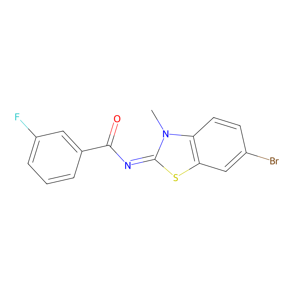 (E)-N-(6-bromo-3-methylbenzo[d]thiazol-2(3H)-ylidene)-3-fluorobenzamide molecular structure, CAS 476283-05-3