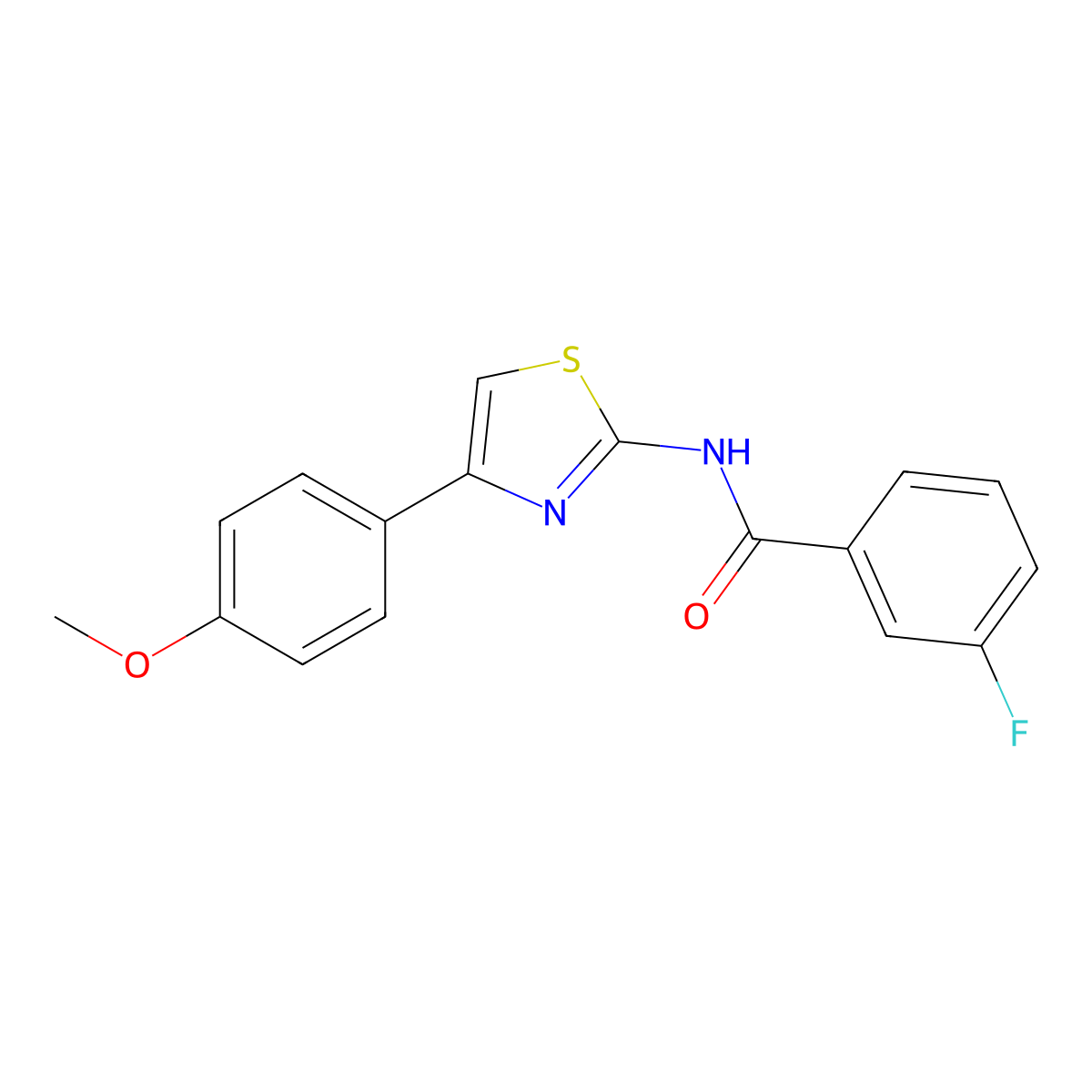 3-fluoro-N-[4-(4-methoxyphenyl)-1,3-thiazol-2-yl]benzamide molecular structure, CAS 476283-09-7