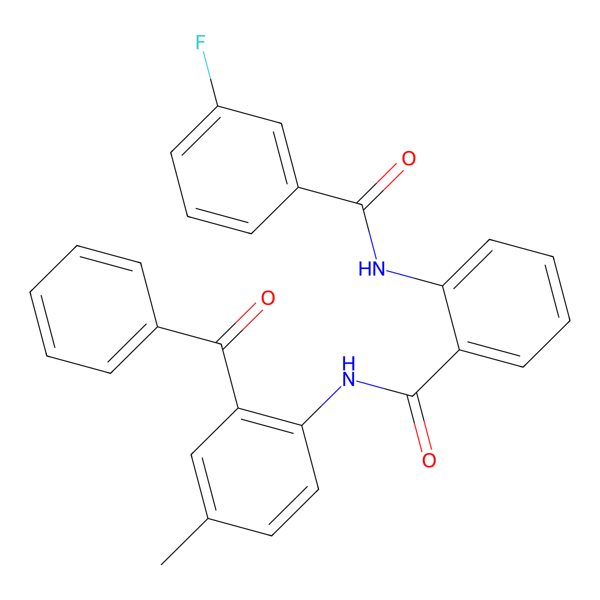 N-(2-benzoyl-4-methylphenyl)-2-(3-fluorobenzamido)benzamide molecular structure, CAS 476283-33-7