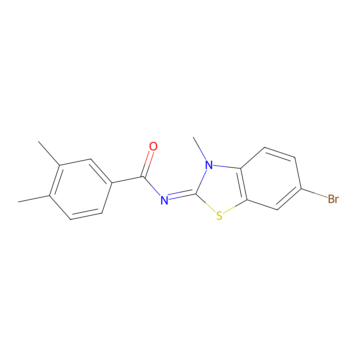 (E)-N-(6-bromo-3-methylbenzo[d]thiazol-2(3H)-ylidene)-3,4-dimethylbenzamide molecular structure, CAS 476283-53-1