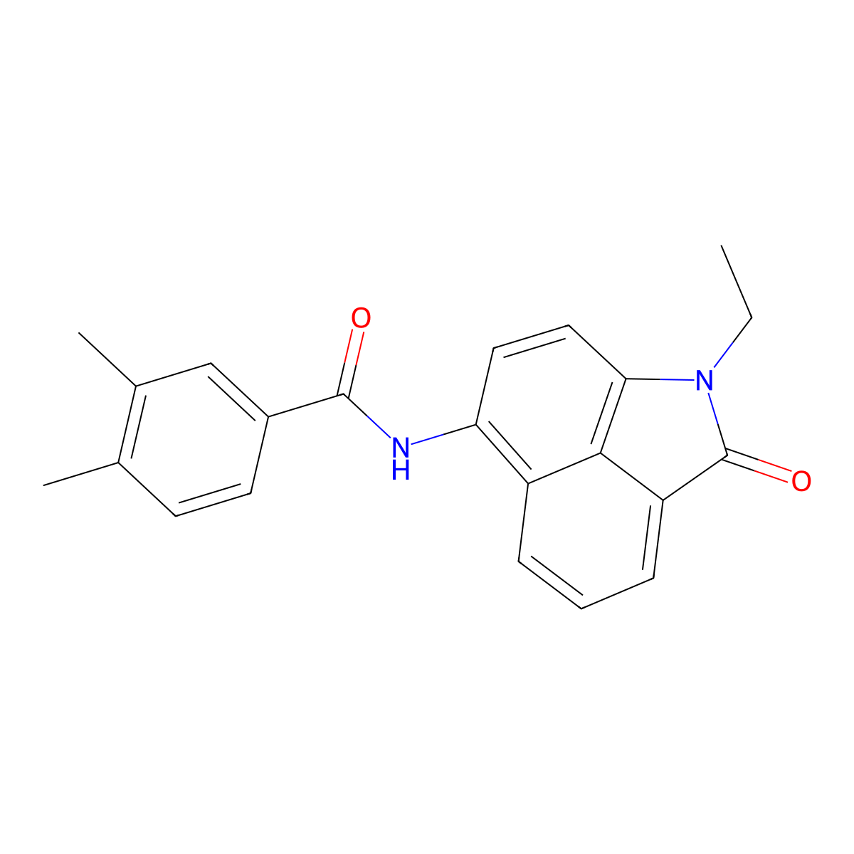 N-(1-ethyl-2-oxo-1,2-dihydrobenzo[cd]indol-6-yl)-3,4-dimethylbenzamide molecular structure, CAS 476283-88-2