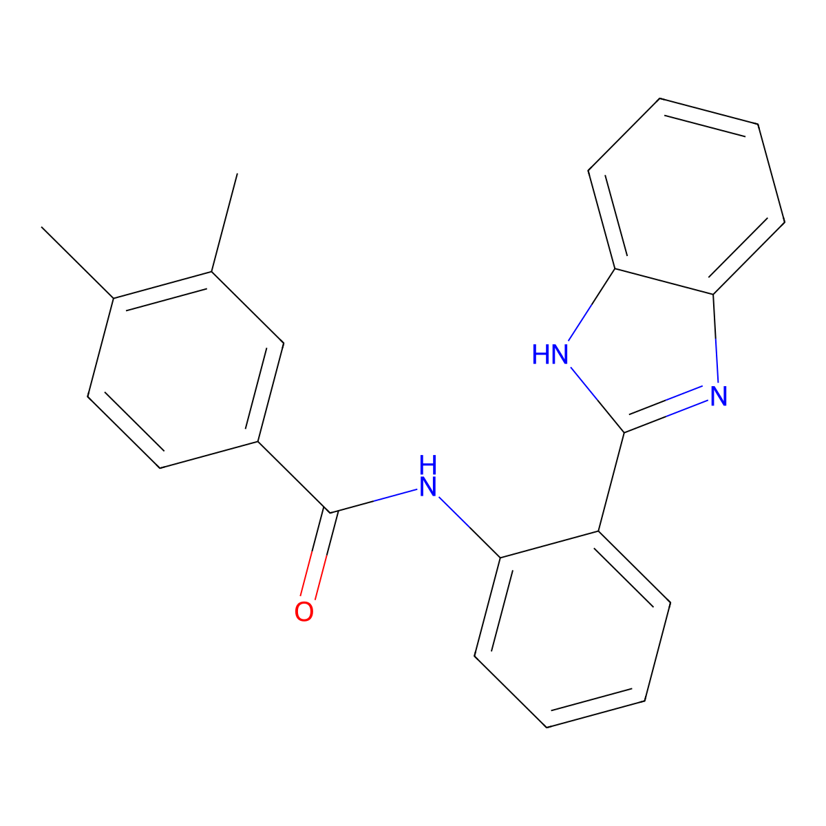 N-(2-(1H-benzo[d]imidazol-2-yl)phenyl)-3,4-dimethylbenzamide molecular structure, CAS 476283-90-6