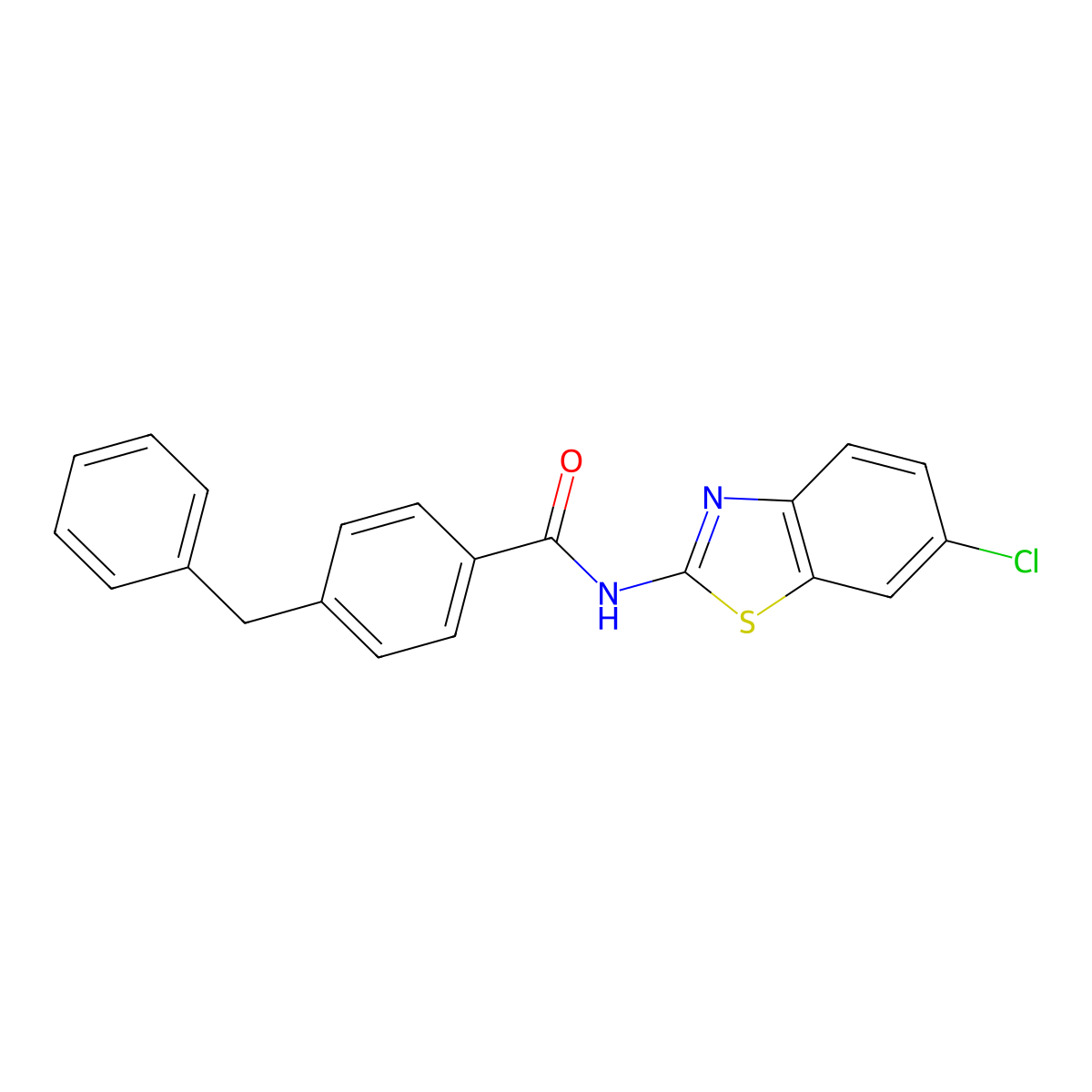 4-benzyl-N-(6-chloro-1,3-benzothiazol-2-yl)benzamide molecular structure, CAS 476284-19-2