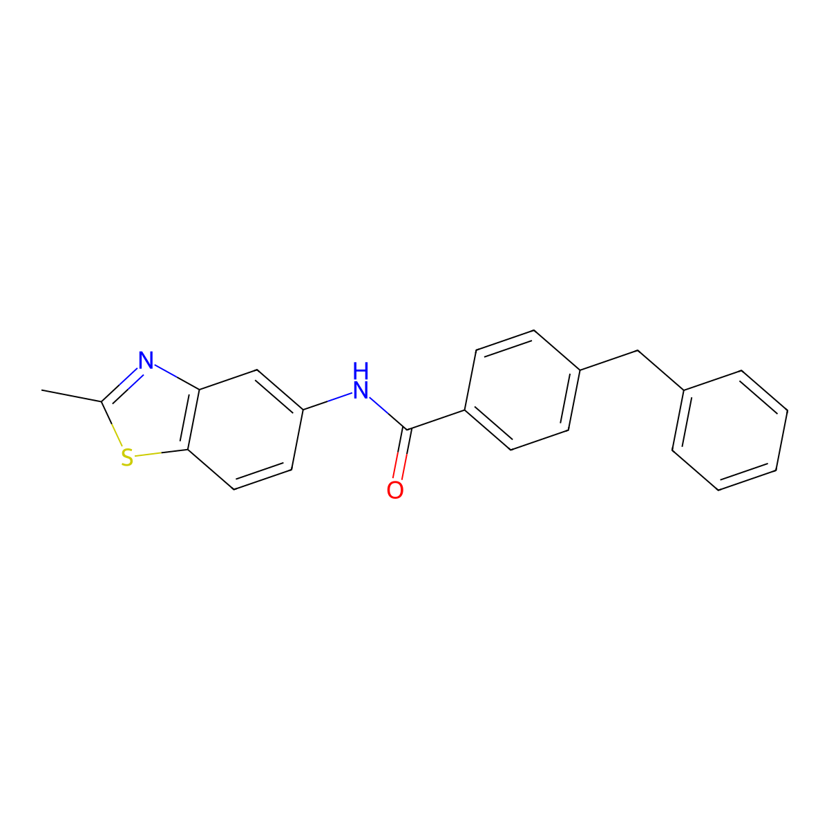 4-benzyl-N-(2-methyl-1,3-benzothiazol-5-yl)benzamide molecular structure, CAS 476284-34-1
