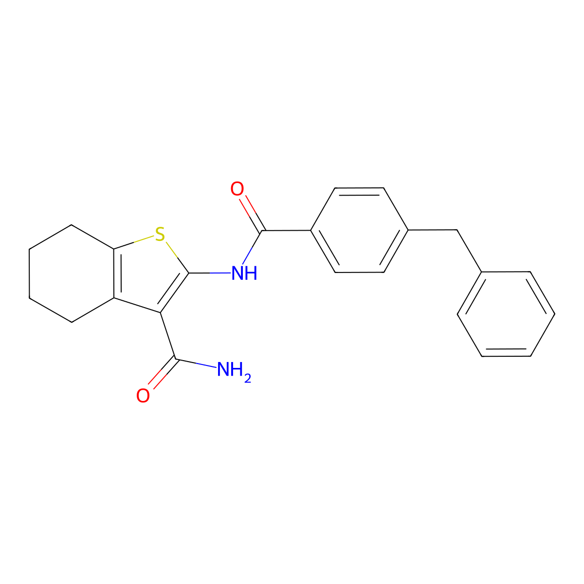 2-(4-Benzylbenzamido)-4,5,6,7-tetrahydrobenzo[b]thiophene-3-carboxamide molecular structure, CAS 476284-78-3