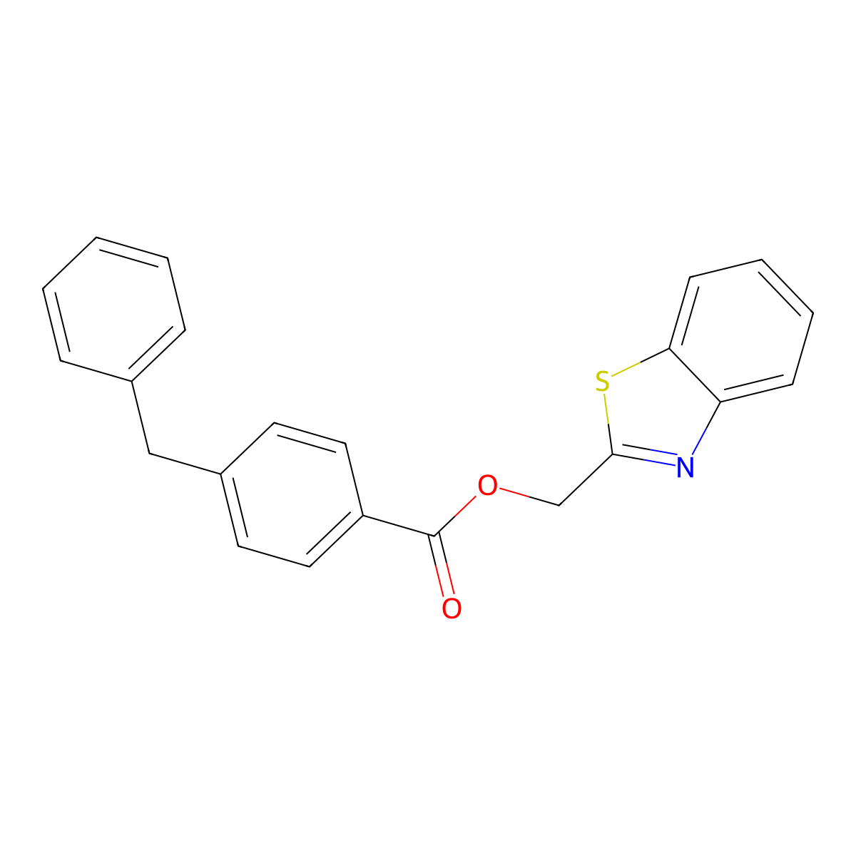 Benzo[d]thiazol-2-ylmethyl 4-benzylbenzoate molecular structure, CAS 476284-84-1