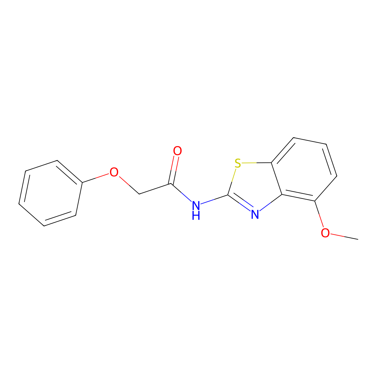 N-(4-methoxy-1,3-benzothiazol-2-yl)-2-phenoxyacetamide molecular structure, CAS 476285-11-7