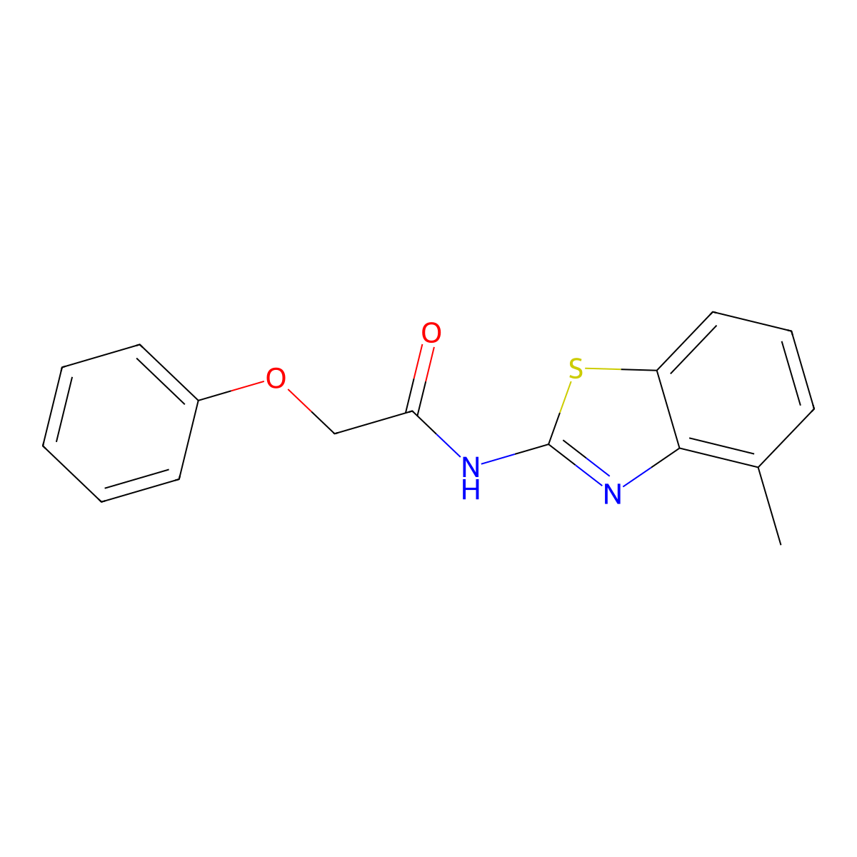 N-(4-methyl-1,3-benzothiazol-2-yl)-2-phenoxyacetamide molecular structure, CAS 476285-13-9