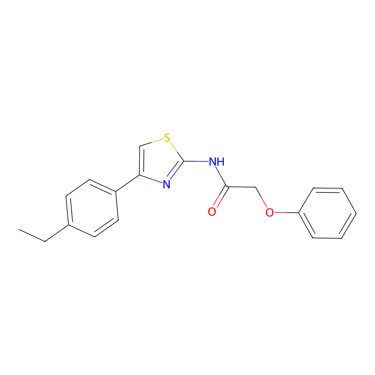 N-[4-(4-ethylphenyl)-1,3-thiazol-2-yl]-2-phenoxyacetamide molecular structure, CAS 476285-21-9