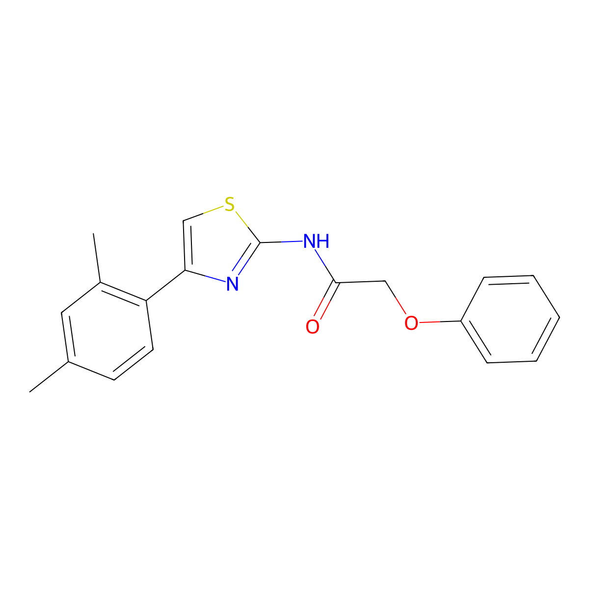 N-[4-(2,4-dimethylphenyl)-1,3-thiazol-2-yl]-2-phenoxyacetamide molecular structure, CAS 476285-24-2