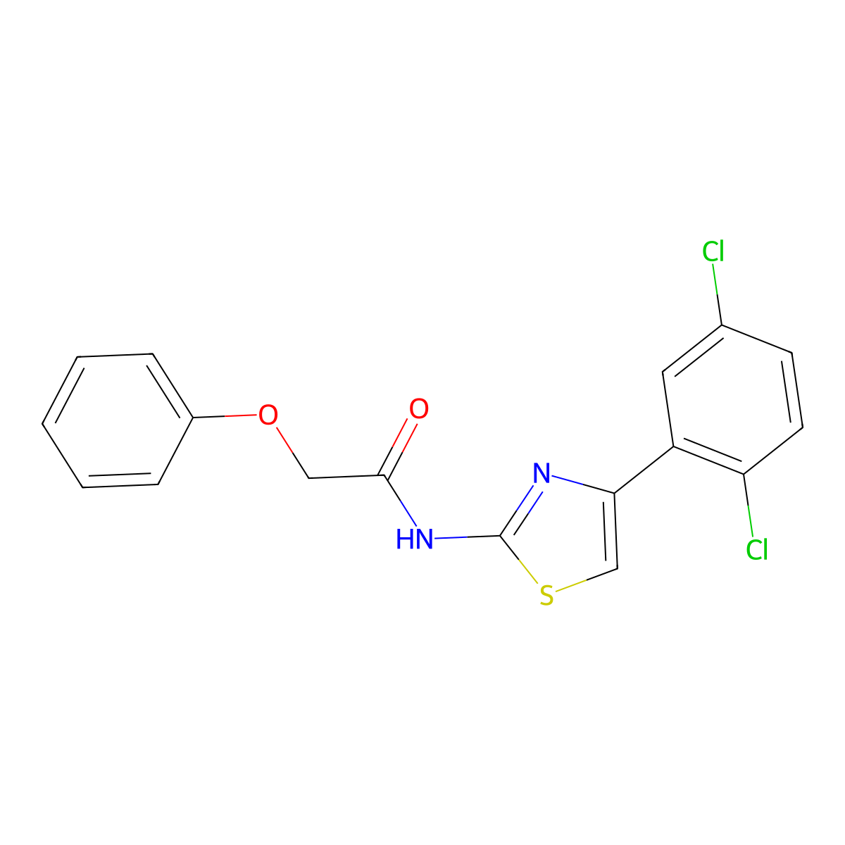 N-[4-(2,5-dichlorophenyl)-1,3-thiazol-2-yl]-2-phenoxyacetamide molecular structure, CAS 476285-28-6