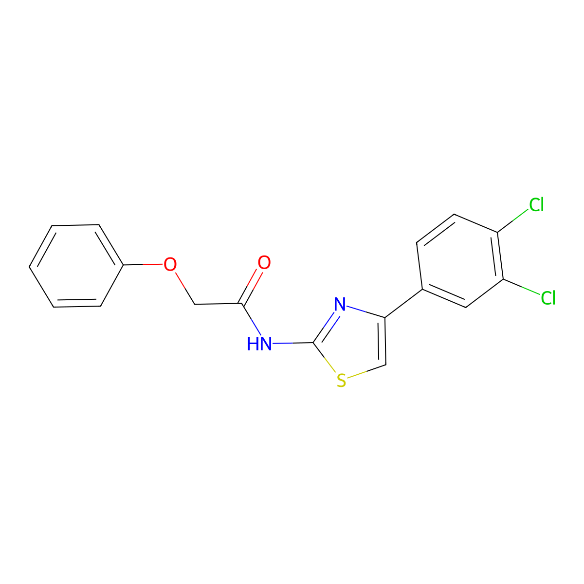 N-[4-(3,4-dichlorophenyl)-1,3-thiazol-2-yl]-2-phenoxyacetamide molecular structure, CAS 476285-33-3