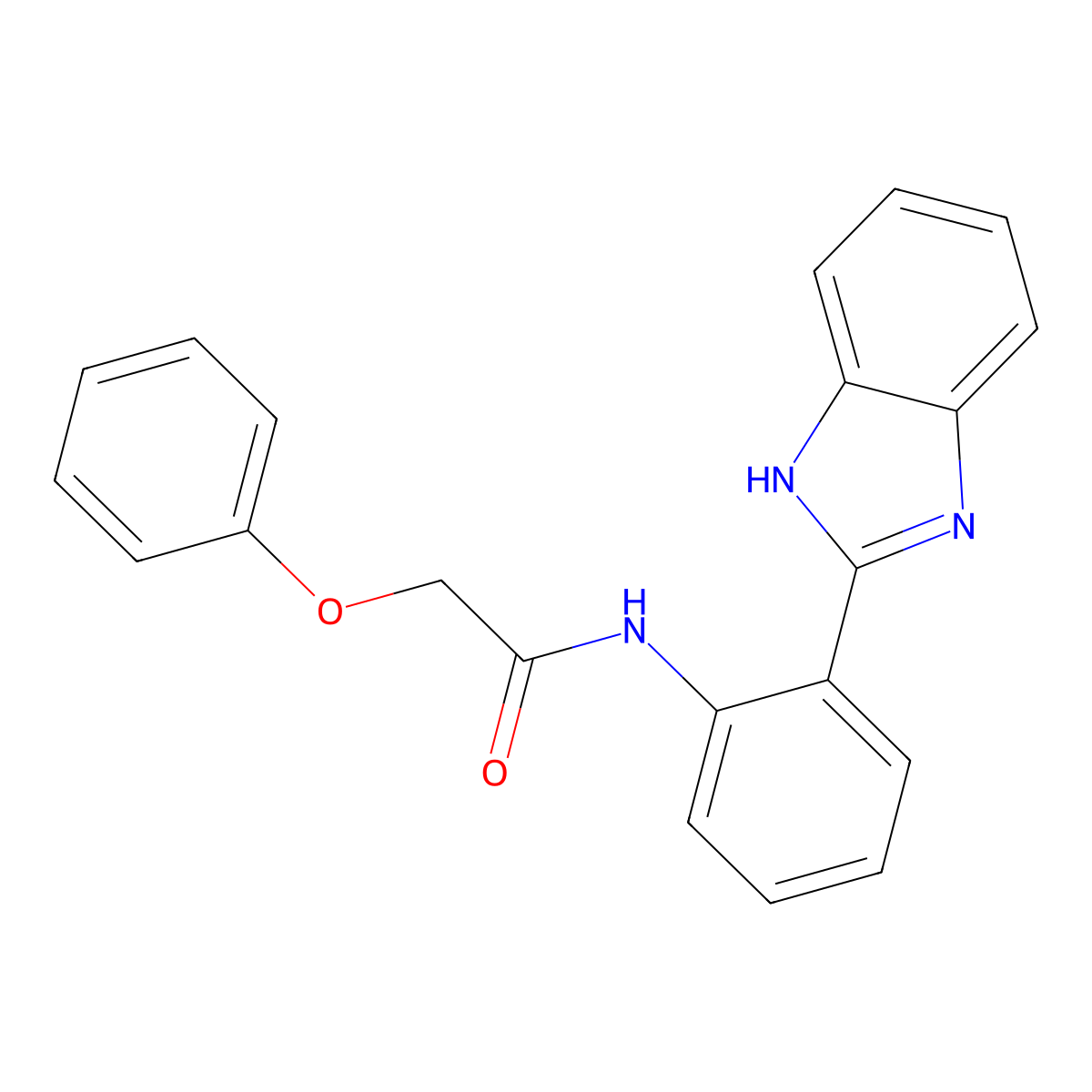 N-[2-(1H-1,3-benzodiazol-2-yl)phenyl]-2-phenoxyacetamide molecular structure, CAS 476285-39-9