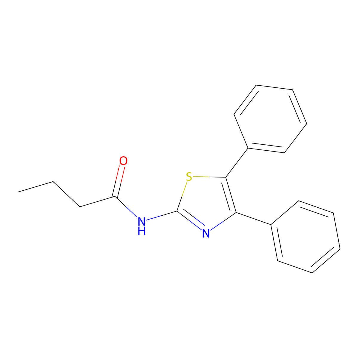 N-(4,5-diphenyl-1,3-thiazol-2-yl)butanamide molecular structure, CAS 476285-62-8