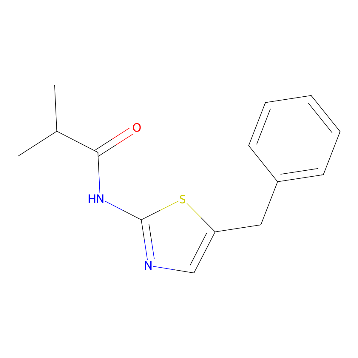 N-(5-benzyl-1,3-thiazol-2-yl)-2-methylpropanamide molecular structure, CAS 476292-47-4