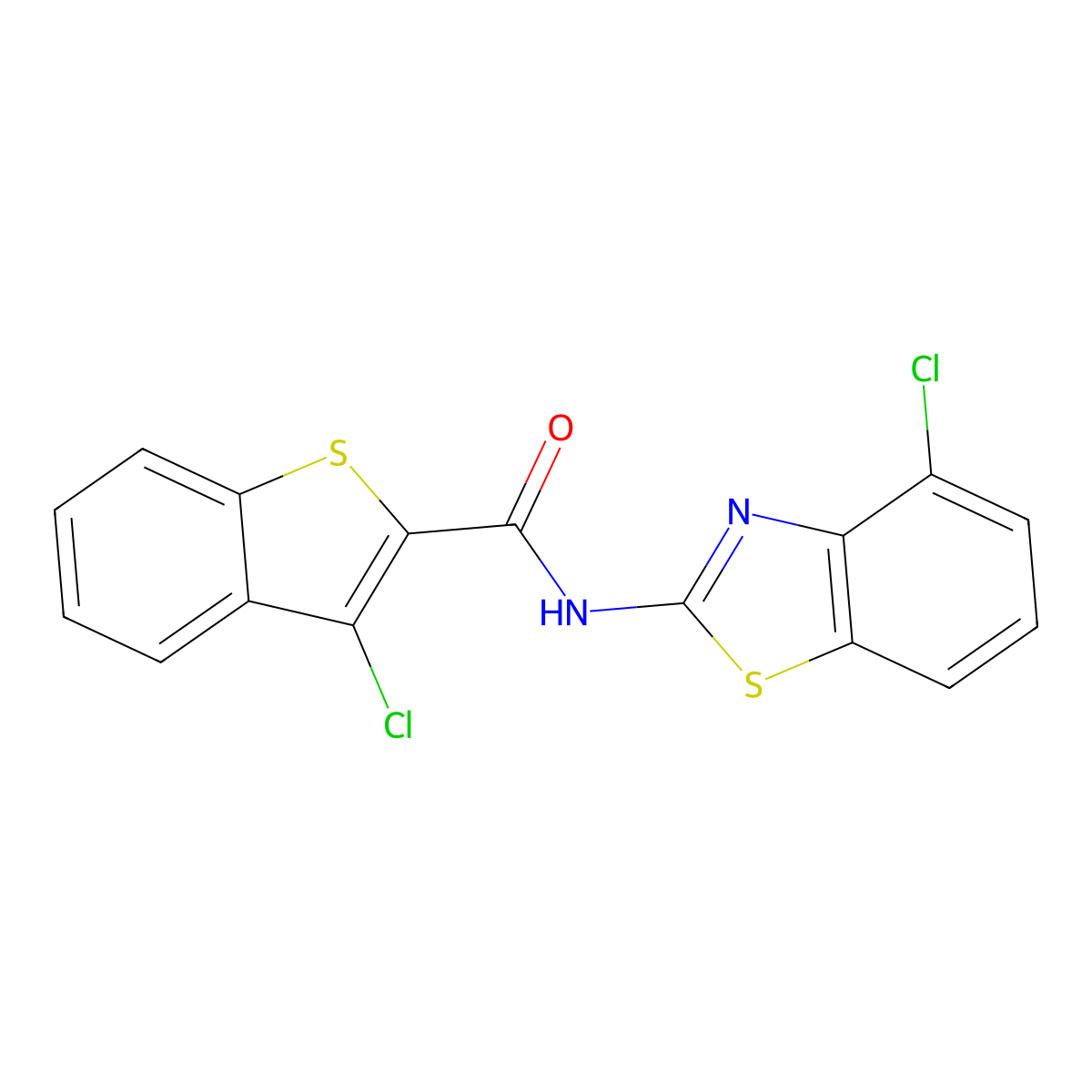 3-chloro-N-(4-chloro-1,3-benzothiazol-2-yl)-1-benzothiophene-2-carboxamide molecular structure, CAS 476293-79-5