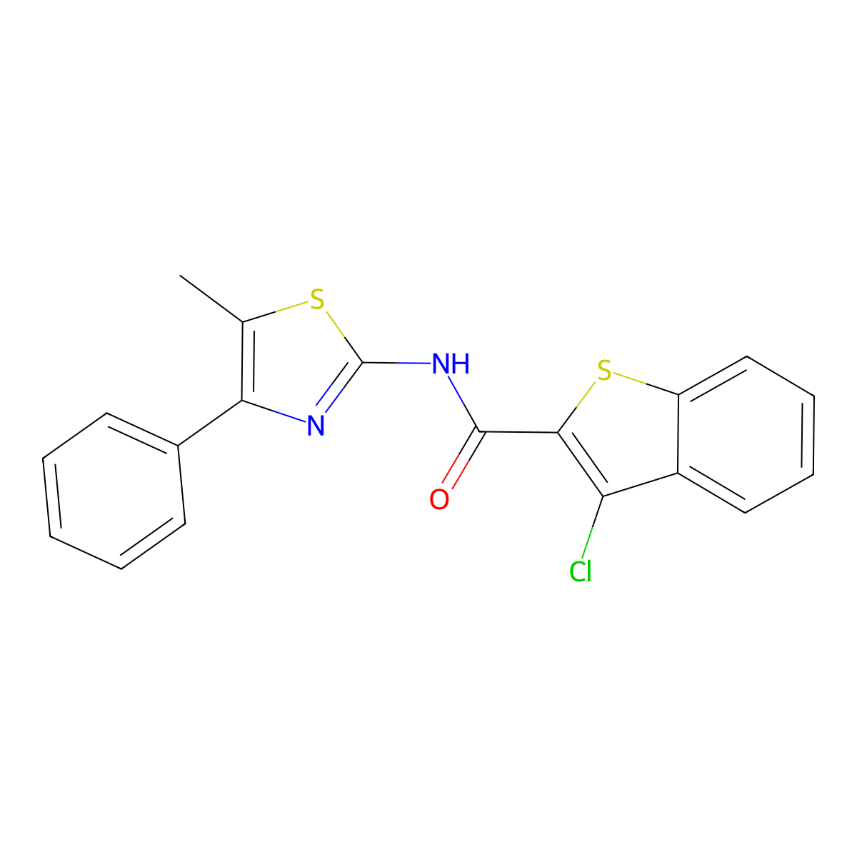 3-chloro-N-(5-methyl-4-phenyl-1,3-thiazol-2-yl)-1-benzothiophene-2-carboxamide molecular structure, CAS 476293-84-2