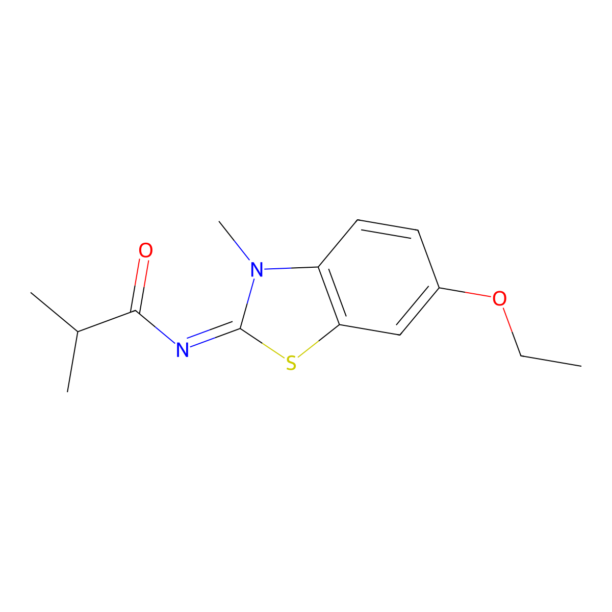 (E)-N-(6-ethoxy-3-methylbenzo[d]thiazol-2(3H)-ylidene)isobutyramide molecular structure, CAS 476294-93-6