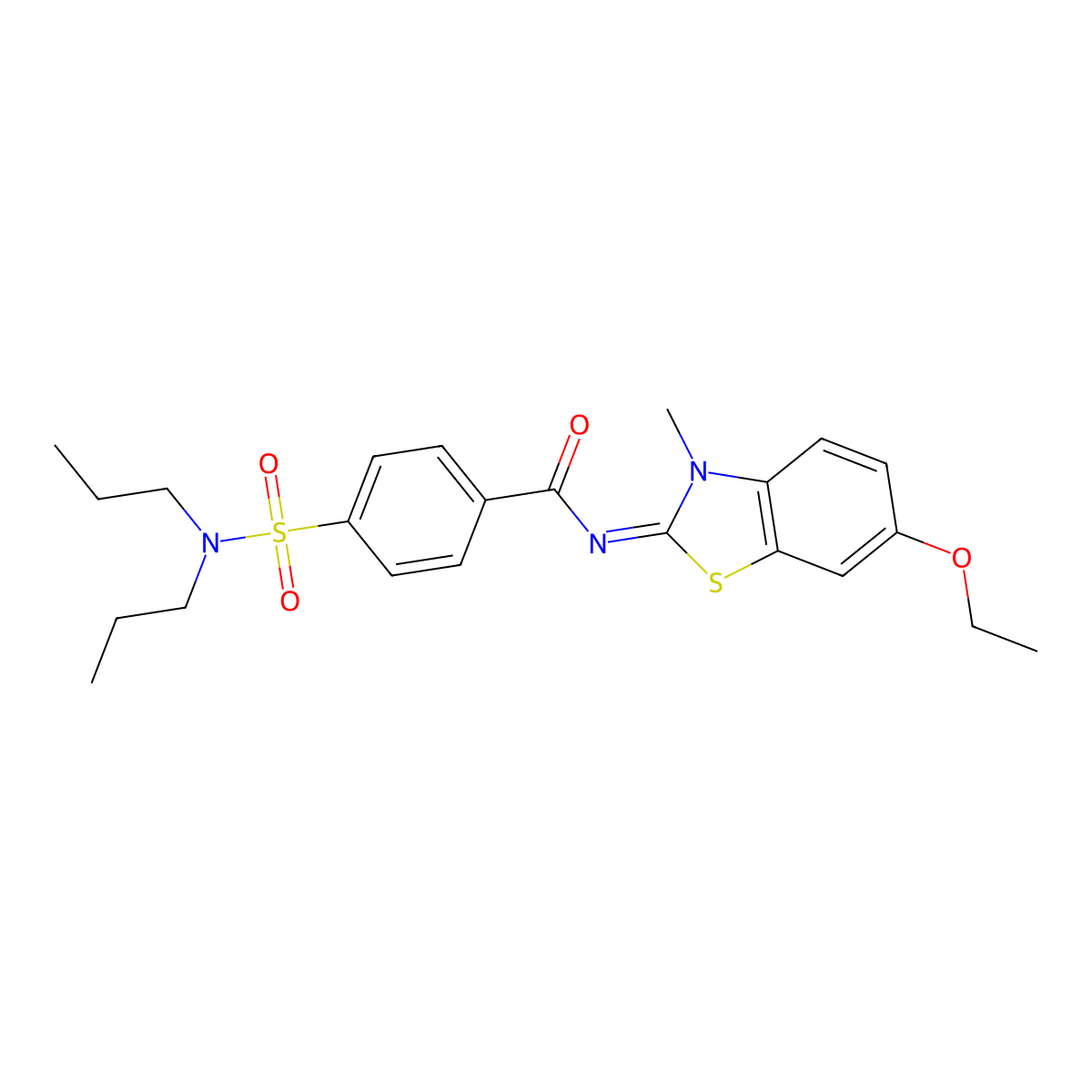 (E)-4-(N,N-dipropylsulfamoyl)-N-(6-ethoxy-3-methylbenzo[d]thiazol-2(3H)-ylidene)benzamide molecular structure, CAS 476294-99-2
