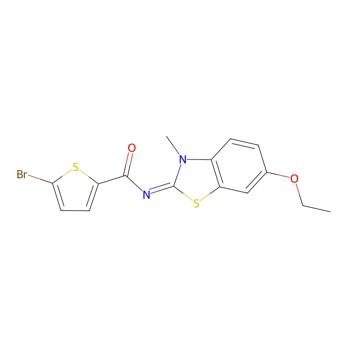 (E)-5-bromo-N-(6-ethoxy-3-methylbenzo[d]thiazol-2(3H)-ylidene)thiophene-2-carboxamide molecular structure, CAS 476295-16-6