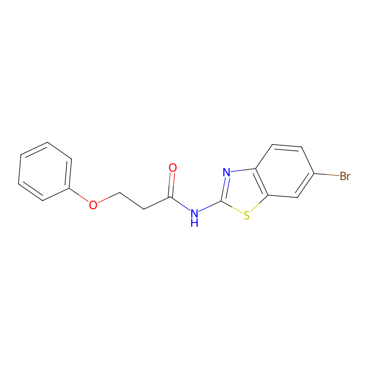 N-(6-bromo-1,3-benzothiazol-2-yl)-3-phenoxypropanamide molecular structure, CAS 476295-63-3