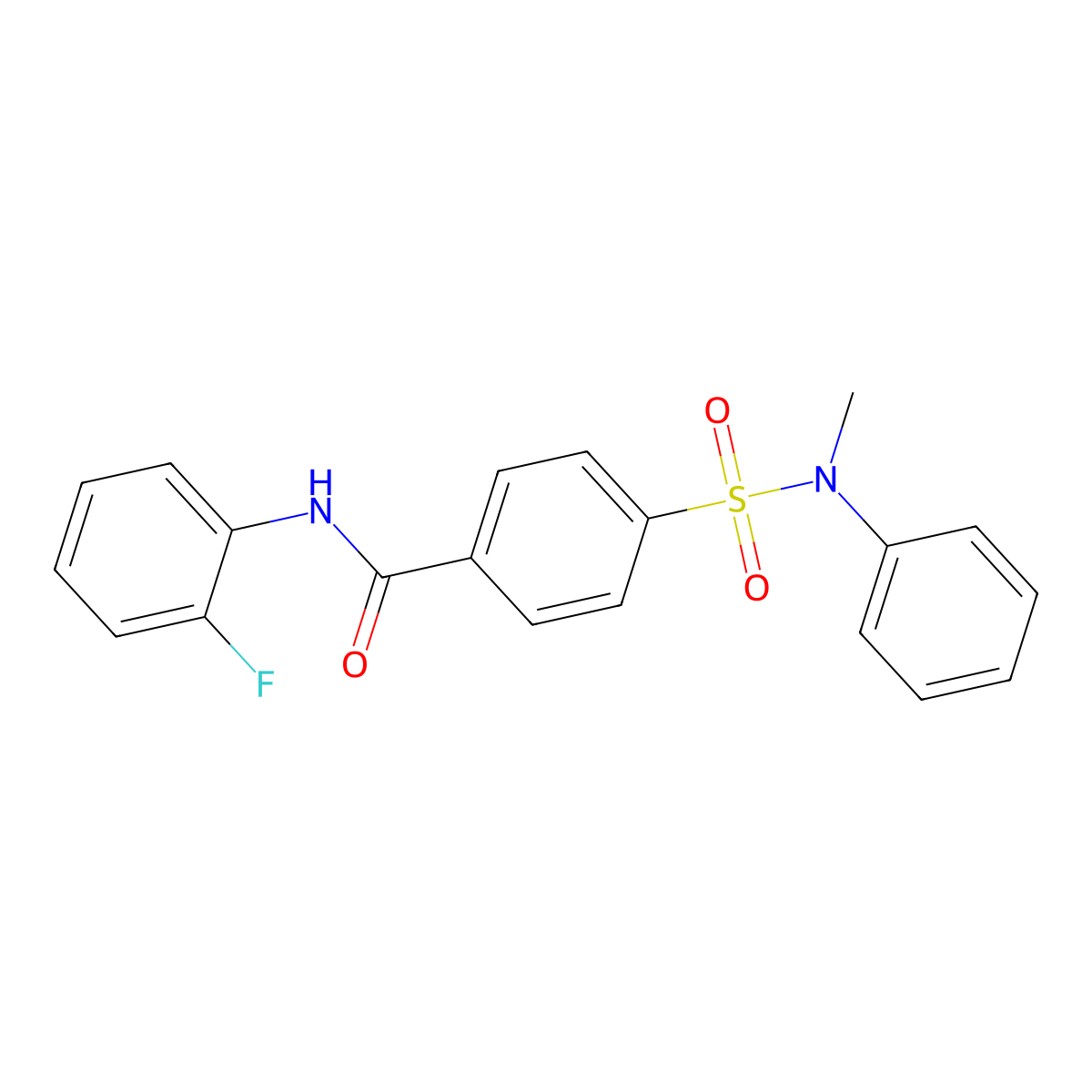 N-(2-fluorophenyl)-4-[methyl(phenyl)sulfamoyl]benzamide molecular structure, CAS 476296-41-0
