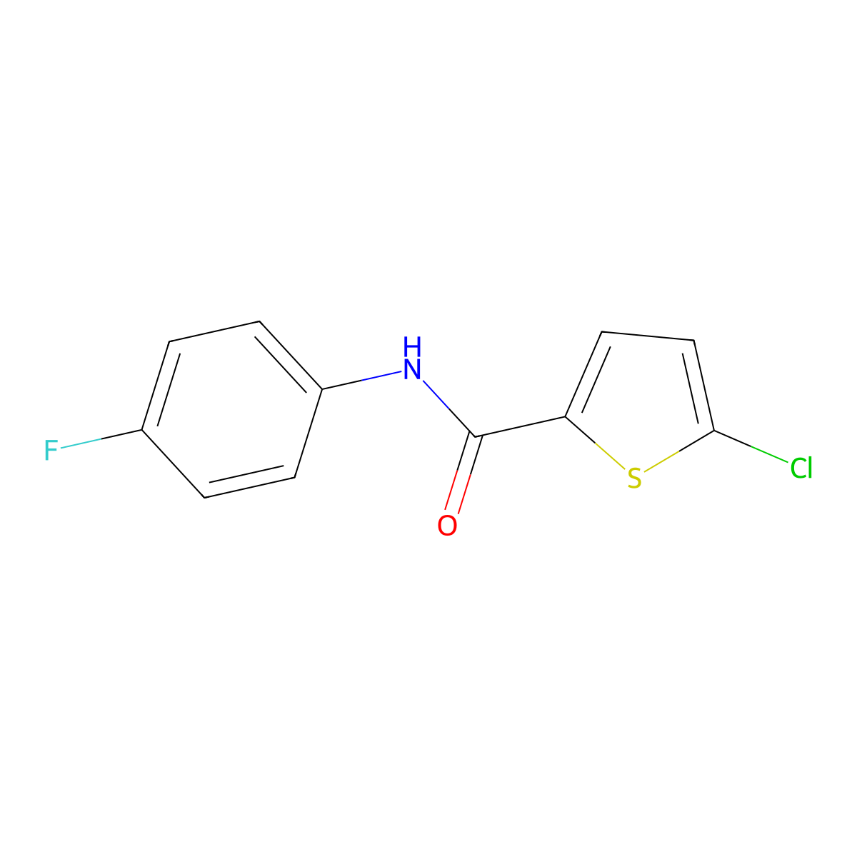 5-chloro-N-(4-fluorophenyl)thiophene-2-carboxamide molecular structure, CAS 476296-58-9
