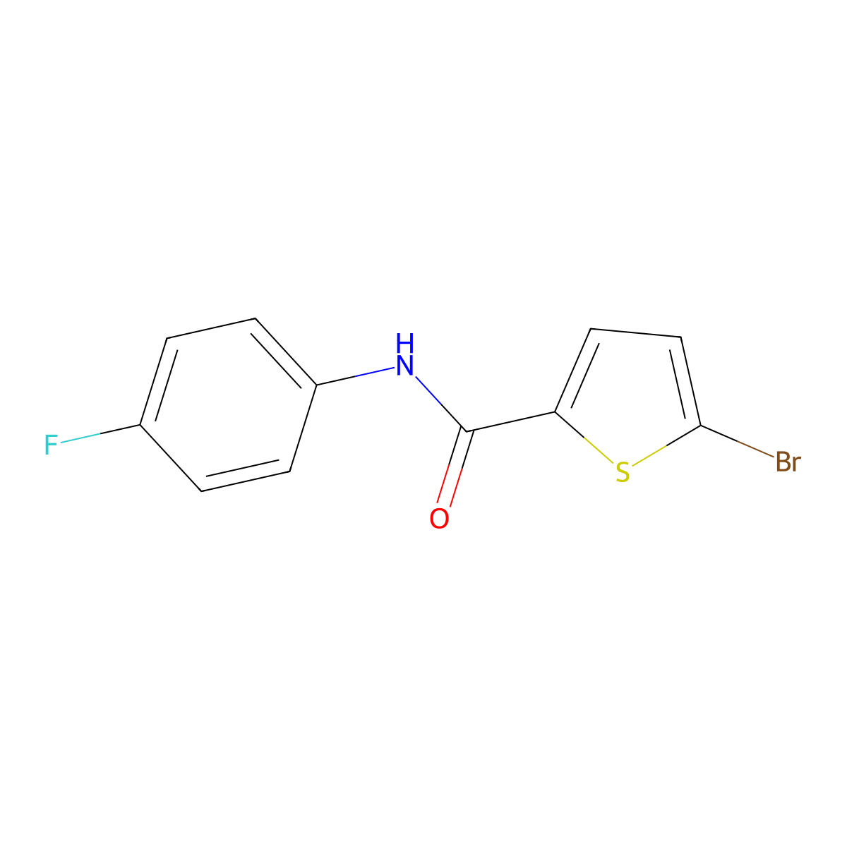 5-bromo-N-(4-fluorophenyl)thiophene-2-carboxamide molecular structure, CAS 476296-59-0