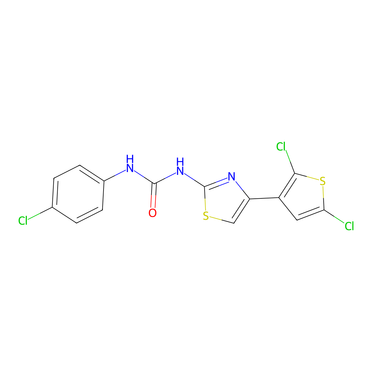 1-(4-Chlorophenyl)-3-[4-(2,5-dichlorothiophen-3-yl)-1,3-thiazol-2-yl]urea molecular structure, CAS 476296-65-8